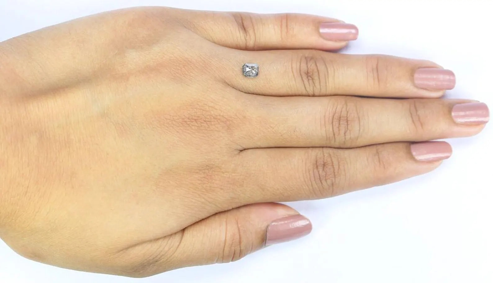 0.49 CT Natural Loose Emerald Shape Diamond Salt And Pepper Emerald Diamond 4.80 MM Natural Black Grey Color Emerald Rose Cut Diamond NQ8307