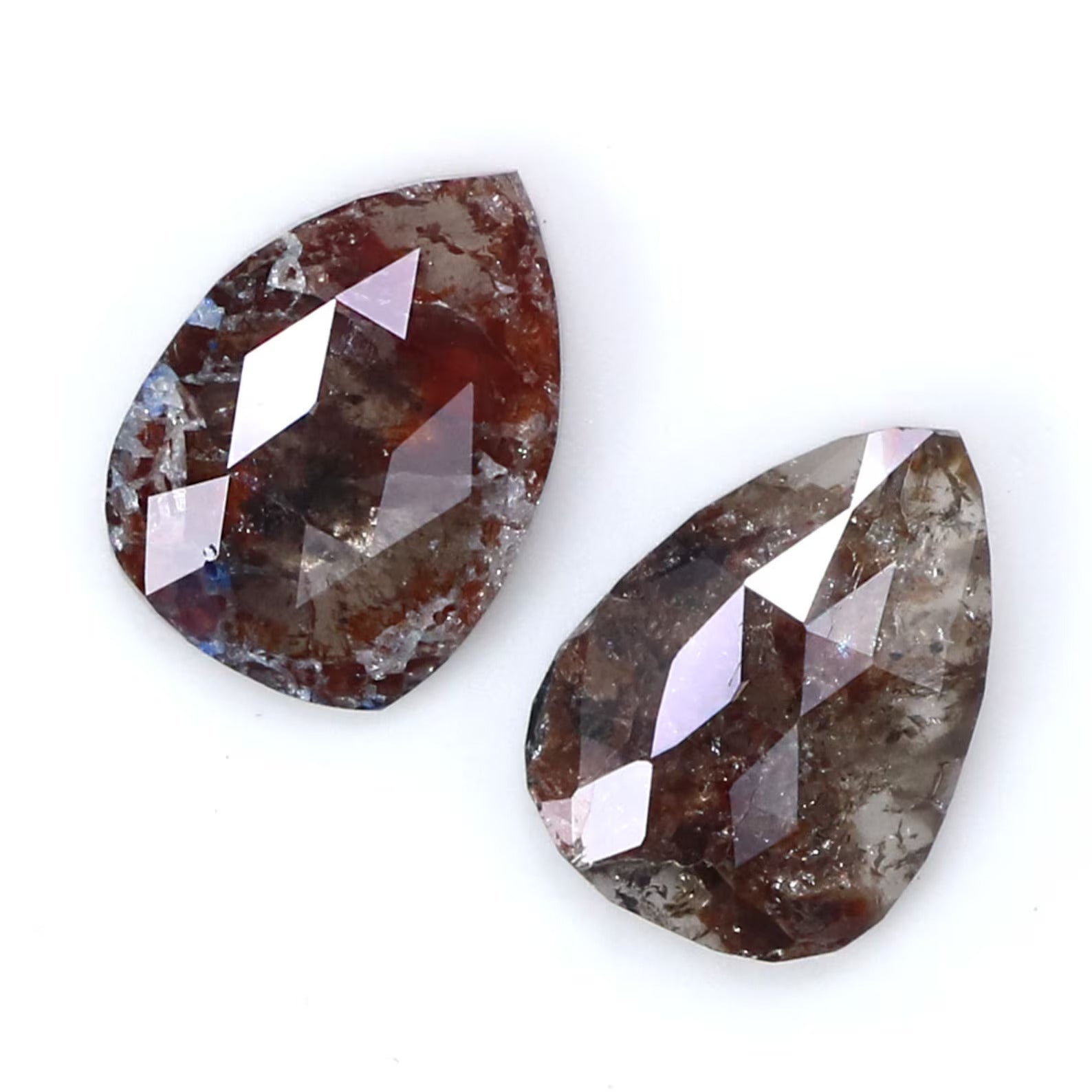 2.20 CT Natural Loose Pear Shape Pair Diamond Brown Color Pear Cut Diamond 8.80 MM Natural Loose Diamond Pear Pair Rose Cut Diamond KDN8217