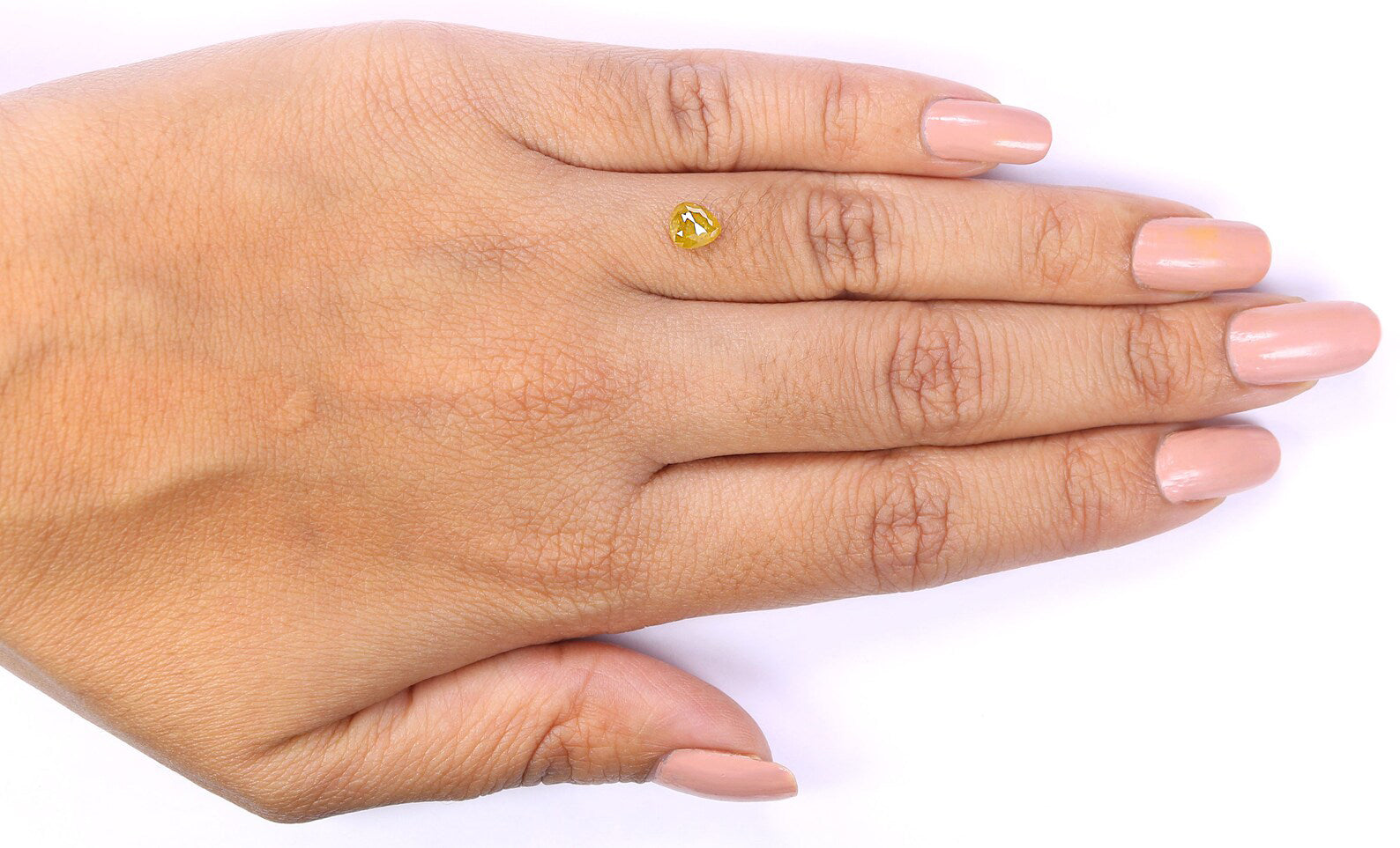 0.59 CT Natural Loose Heart Shape Diamond Yellow Color Heart Shape Diamond 5.45 MM Natural Loose Yellow Color Heart Rose Cut Diamond QK2510
