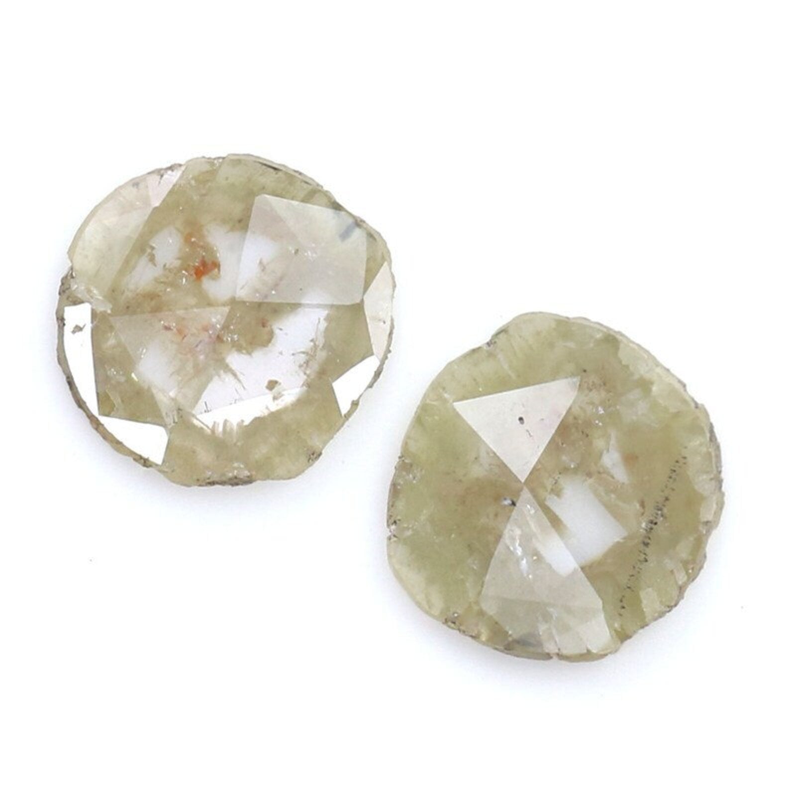 1.24 Ct Natural Loose Slice Shape Diamond Yellow Grey Color Slice Diamond 7.85 MM Natural Yellow Grey Color Slice Rose Cut Diamond NQ1991