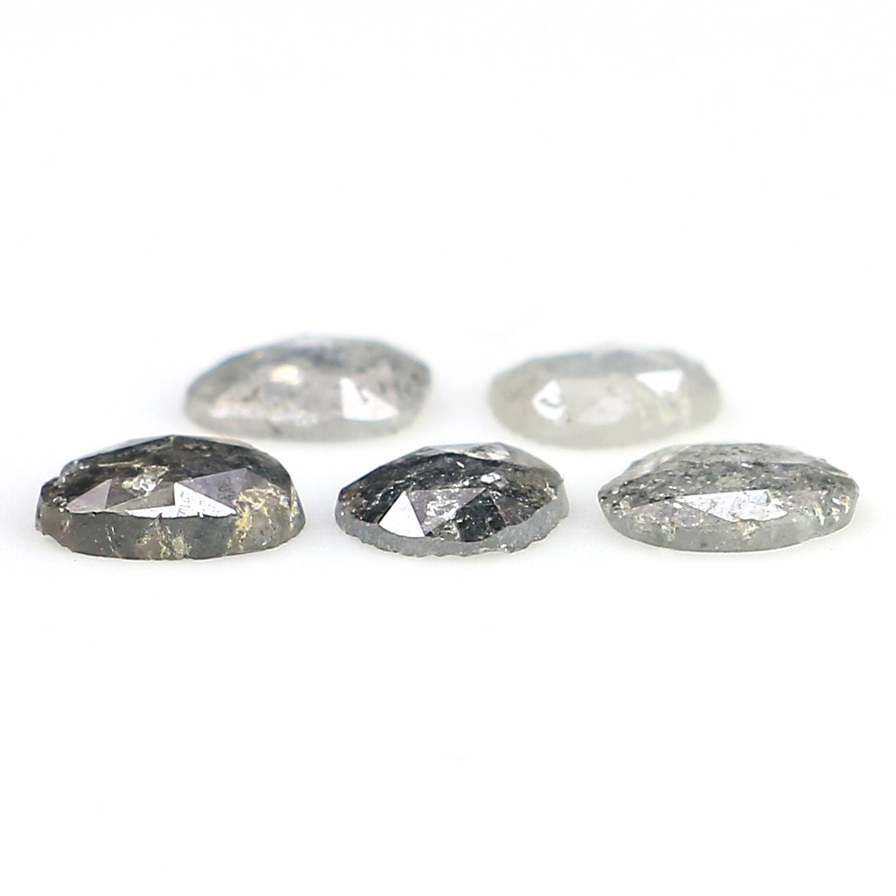 1.27 Ct Natural Loose Slice Cut Diamond Salt And Pepper Uncut Diamond 4.95 MM Natural Diamond Black Grey Color Irregular Cut Diamond LQ3077