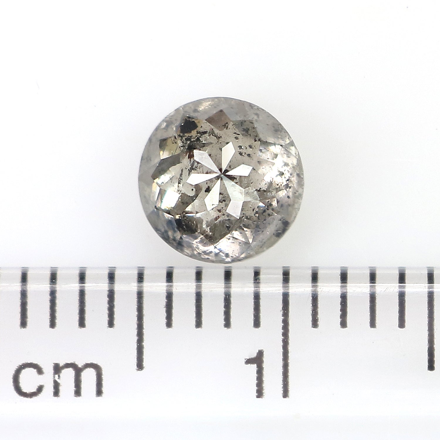 0.96 CT Natural Loose Round Rose Cut Diamond Salt And Pepper Round Diamond 5.70 MM Natural Loose Black Grey Color Rose Cut Diamond LQ9361