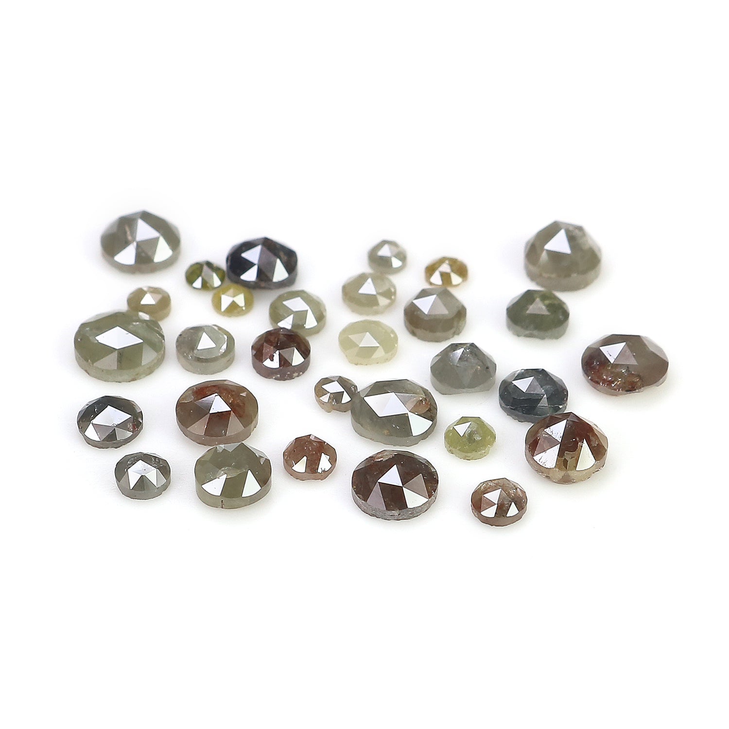 Natural Loose Round Rose Cut Diamond Fancy Mix Color Rose Cut Diamond Low Price 2.00 to 5.00 MM 1.00 CT Lot Round Shape Diamond Q71