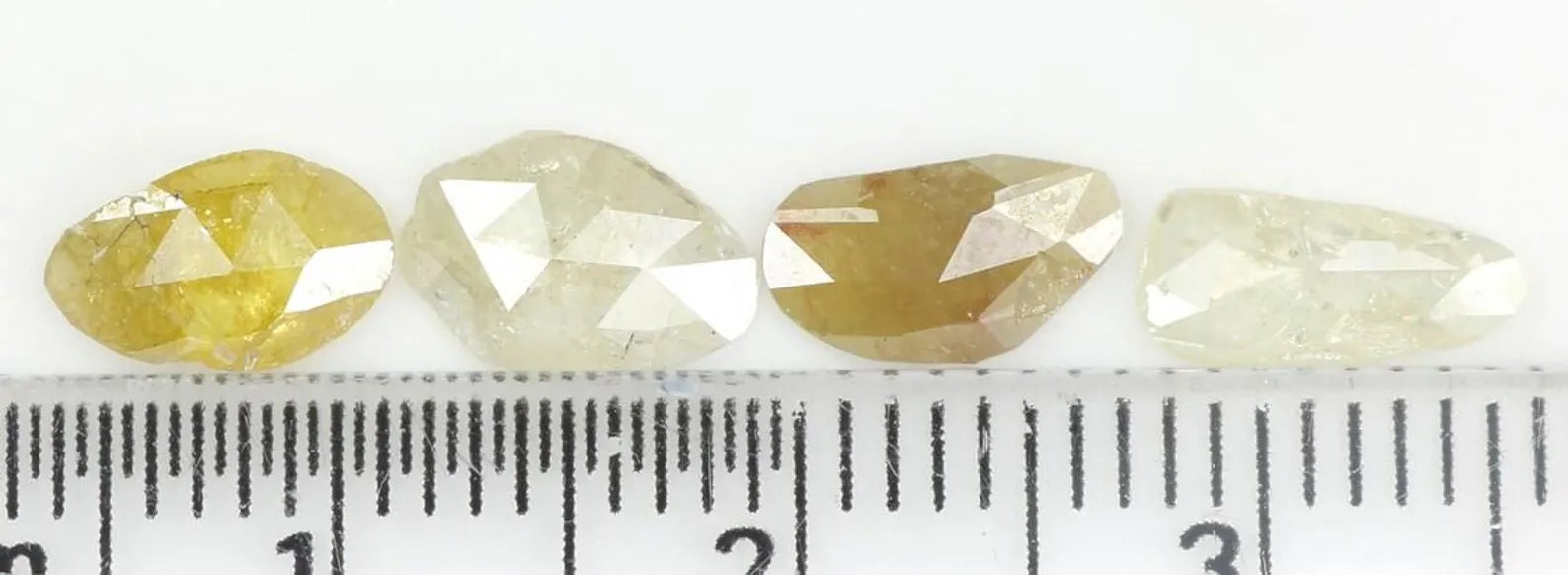1.94 Ct Natural Loose Slice Shape Diamond Gray Color Slice Cut Diamond 7.65 MM Natural Diamond Yellow Color Slice Rose Cut Diamond NQ1192