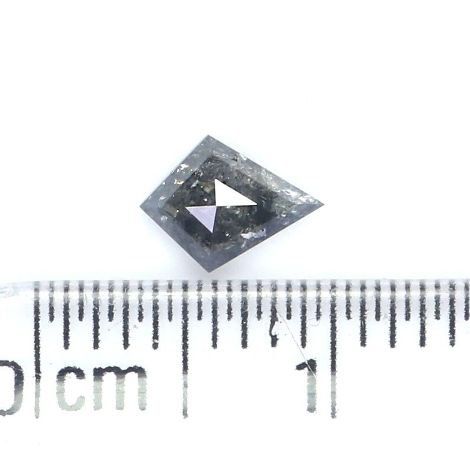 0.34 Ct Natural Loose Kite Shape Diamond Salt And Pepper Kite Cut Diamond 6.30 MM Natural Black Grey Color Kite Rose Cut Diamond NQ2141