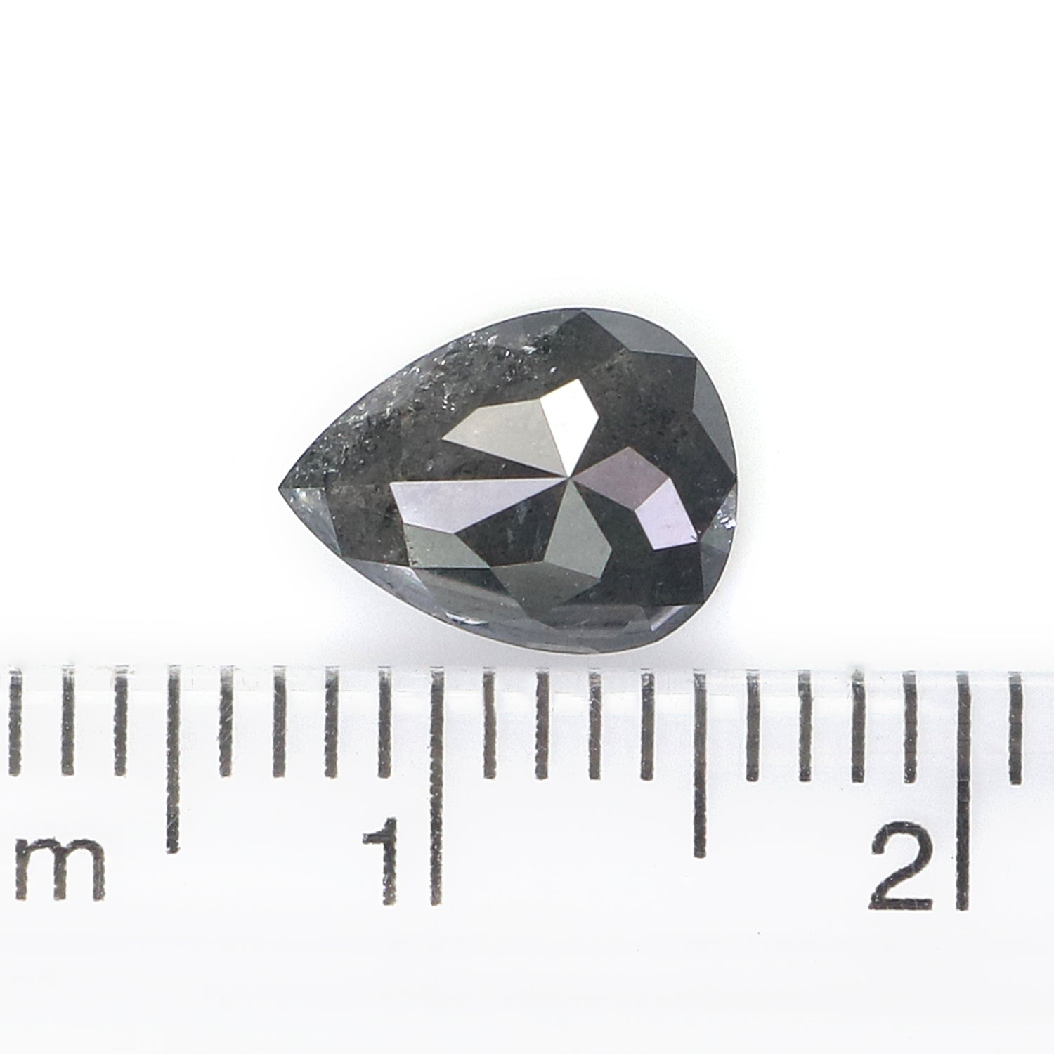 1.44 CT Natural Loose Pear Shape Diamond Salt And Pepper Pear Diamond 8.70 MM Natural Loose Black Grey Color Pear Rose Cut Diamond N2626