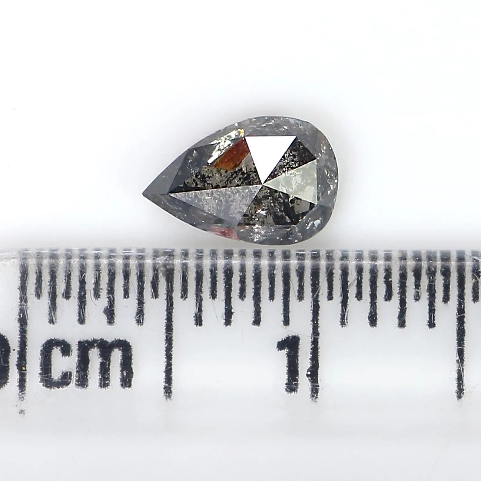 0.53 CT Natural Loose Pear Shape Diamond Salt And Pepper Pear Cut Diamond 6.75 MM Natural Loose Diamond Pear Shape Rose Cut Diamond QN8743