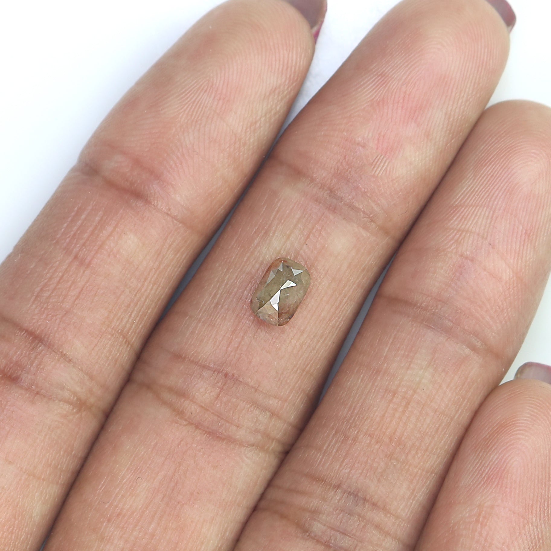 Natural Cushion Diamond 0.80 CT Loose Rose Cut Brown Stone 6.15 MM Rustic Diamond For Custom Engagement Ring L3625