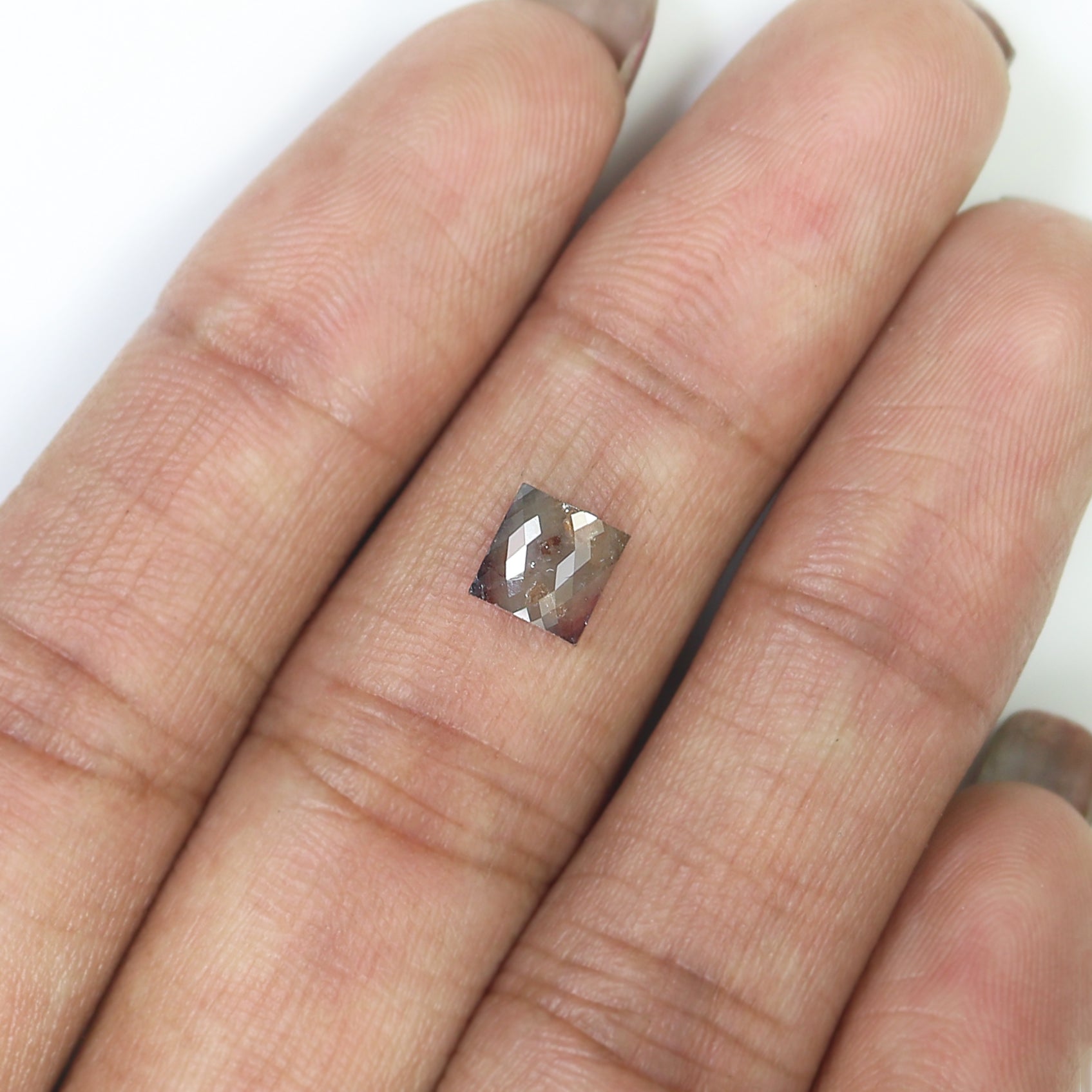Natural Square Brown Color Diamond 1.23 CT Loose Rose Cut Brown Stone 5.75 MM Rustic Square Diamond For Custom Engagement Ring L3660