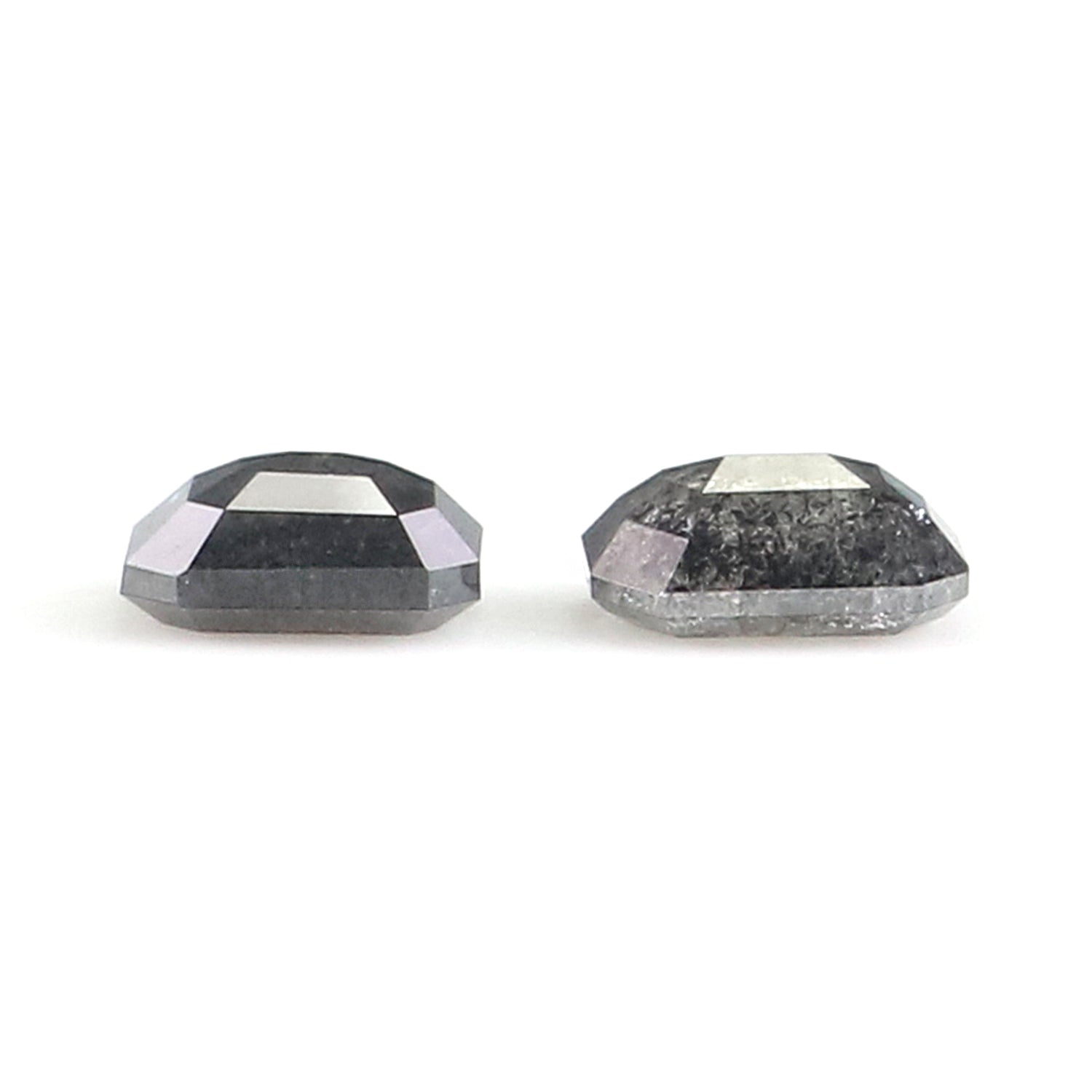 0.49 CT Natural Loose Emerald Pair Shape Diamond Salt And Pepper Emerald Diamond 4.00 MM Black Grey Color Emerald Rose Cut Diamond N2150