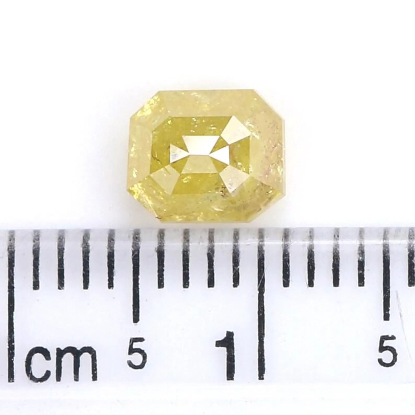 1.34 CT Natural Loose Emerald Shape Diamond Yellow Color Emerald Diamond 6.35 MM Natural Loose Yellow Color Emerald Rose Cut Diamond NQ1926