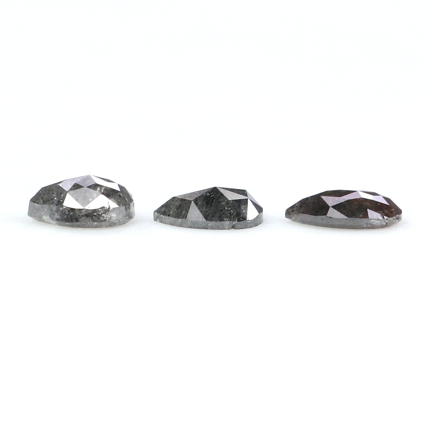 0.55 CT Natural Loose Pear Shape Diamond Salt And Pepper Pear Cut Diamond 4.50 MM Natural Black Grey Color Pear Rose Cut Diamond LQ2790