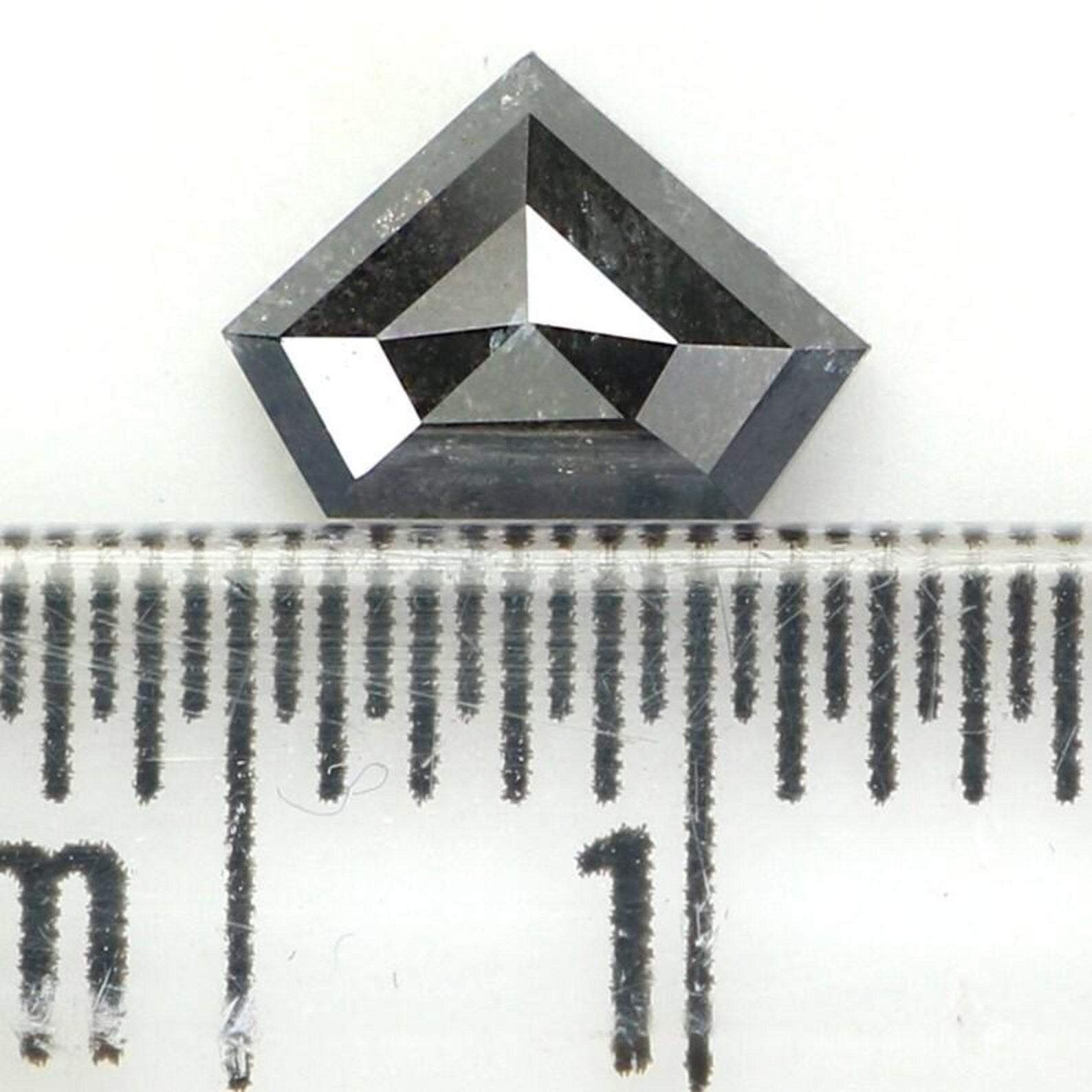 0.66 Ct Natural Loose Shield Shape Diamond Salt And Pepper Shield Diamond 5.10 MM Natural Black Grey Color Shield Rose Cut Diamond NQ1532