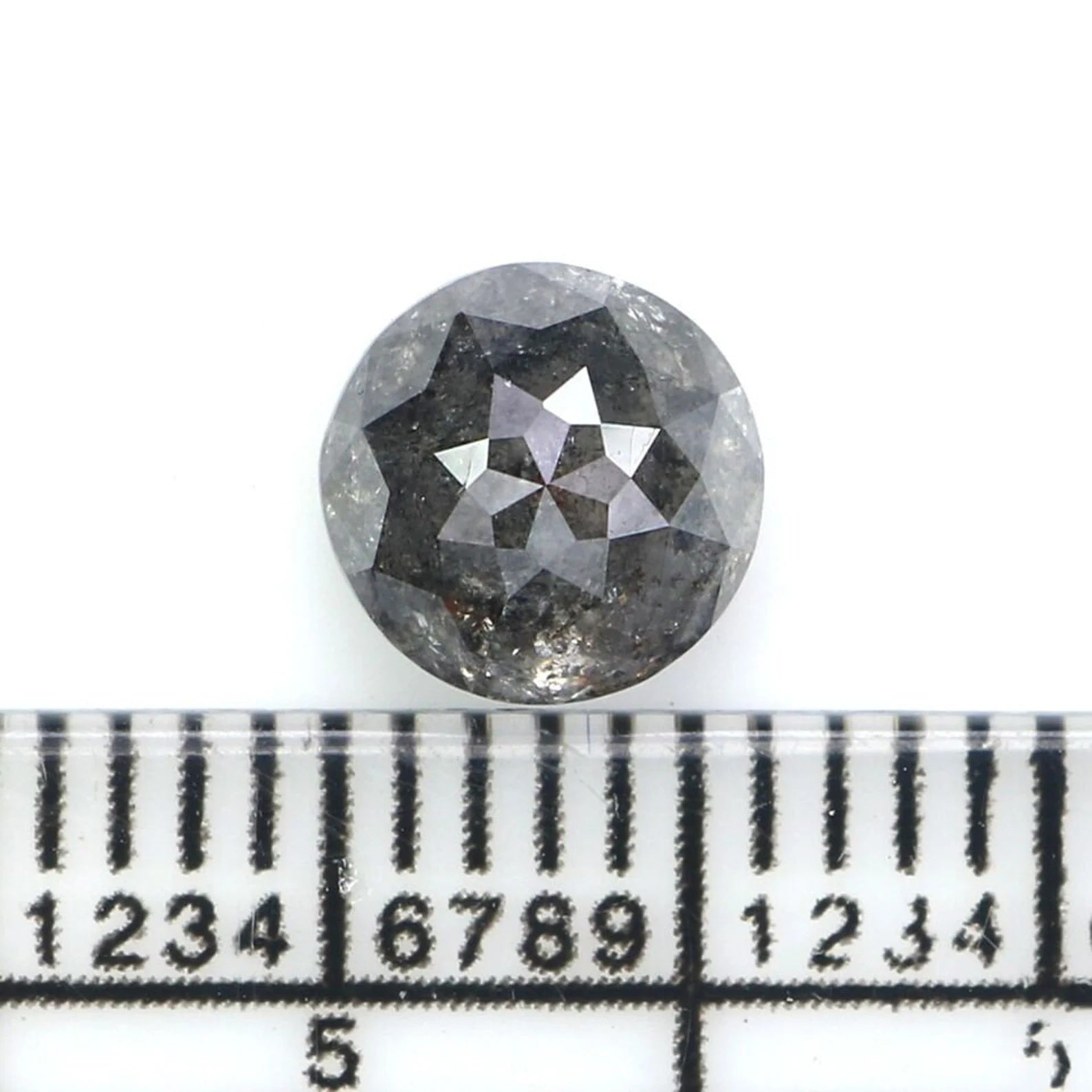 1.20 CT Natural Loose Rose Cut Diamond Salt And Pepper Diamond 6.20 MM Natural Loose Diamond Black Grey Color Round Rose Cut Diamond NQ1342