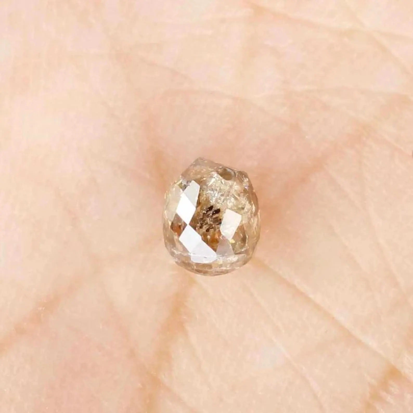 0.62 CT Natural Loose Briolette Shape Diamond Brown Color Drop Cut Diamond 4.70 MM Natural Brown Color Briolette Rose Cut Diamond NQ681