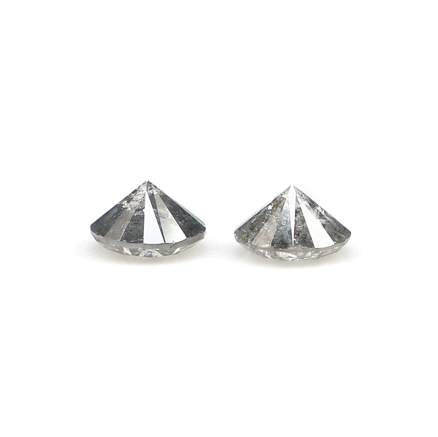 0.37 CT Natural Loose Round Shape Pair Diamond Salt And Pepper Round Diamond 3.65 MM Natural Black Gray Round Brilliant Cut Diamond N2287