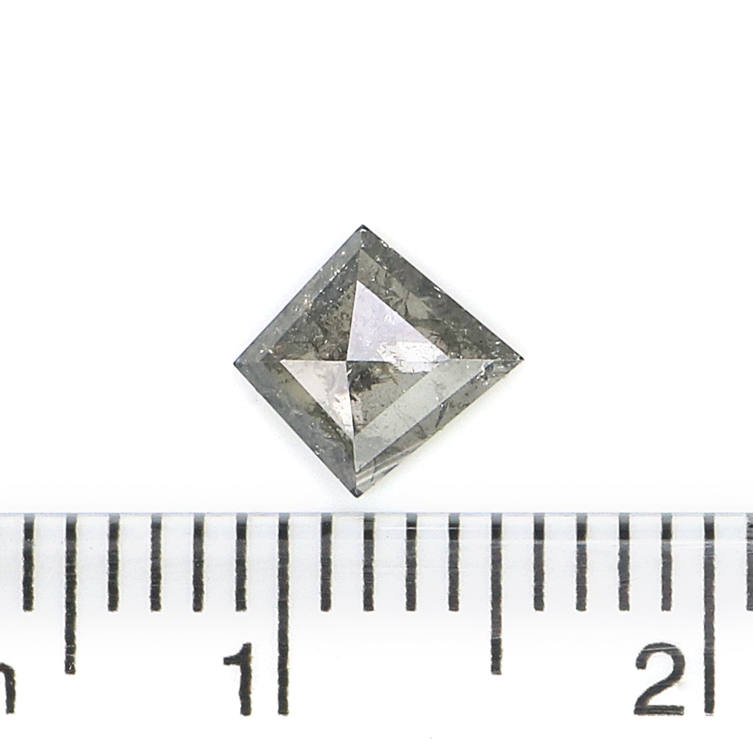0.43 CT Natural Loose Kite Shape Diamond Salt And Pepper Kite Cut Diamond 6.85 MM Natural Loose Black Gray Color Kite Rose Cut Diamond N2648