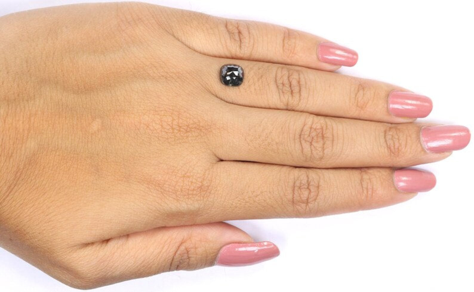 1.63 CT Natural Loose Cushion Shape Diamond Black Color Cushion Shape Diamond 7.35 MM Natural Loose Diamond Black Cushion Diamond NQ9429