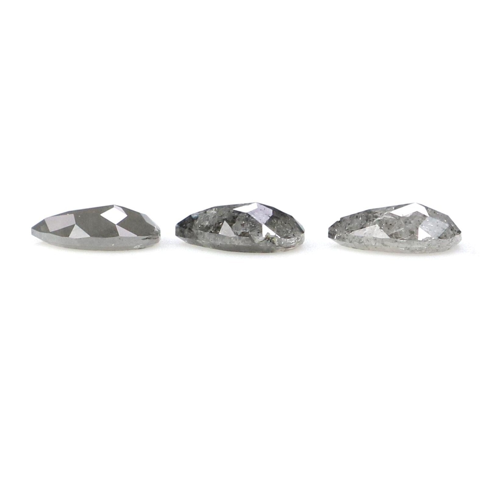 0.48 CT Natural Loose Pear Shape Diamond Salt And Pepper Pear Cut Diamond 4.65 MM Natural Black Grey Color Pear Rose Cut Diamond NQ2346
