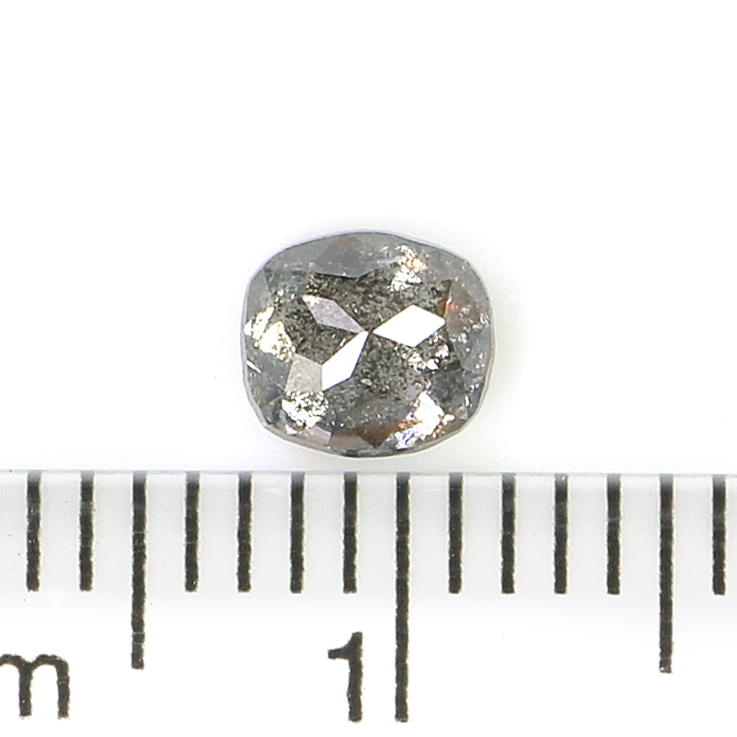 0.53 CT Natural Loose Cushion Shape Diamond Salt And Pepper Cushion Cut Diamond 4.85 MM Natural Black Grey Cushion Rose Cut Diamond L3603