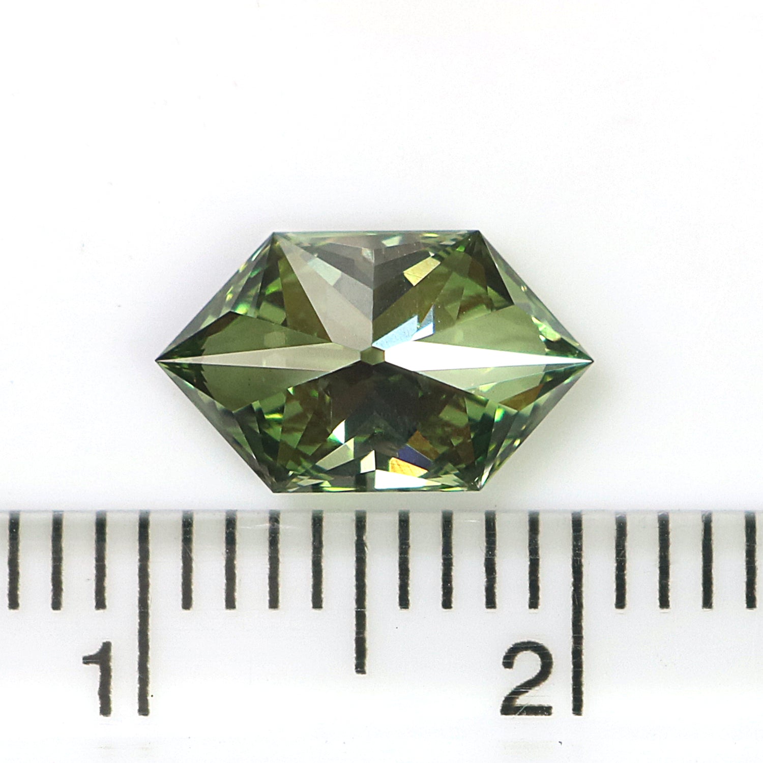 1.58 CT IGI Certified Hexagon Old European Cut Diamond Fancy Vivid Green Color VS1 Clarity Lab Grown Diamond Lab Created Diamond L3672