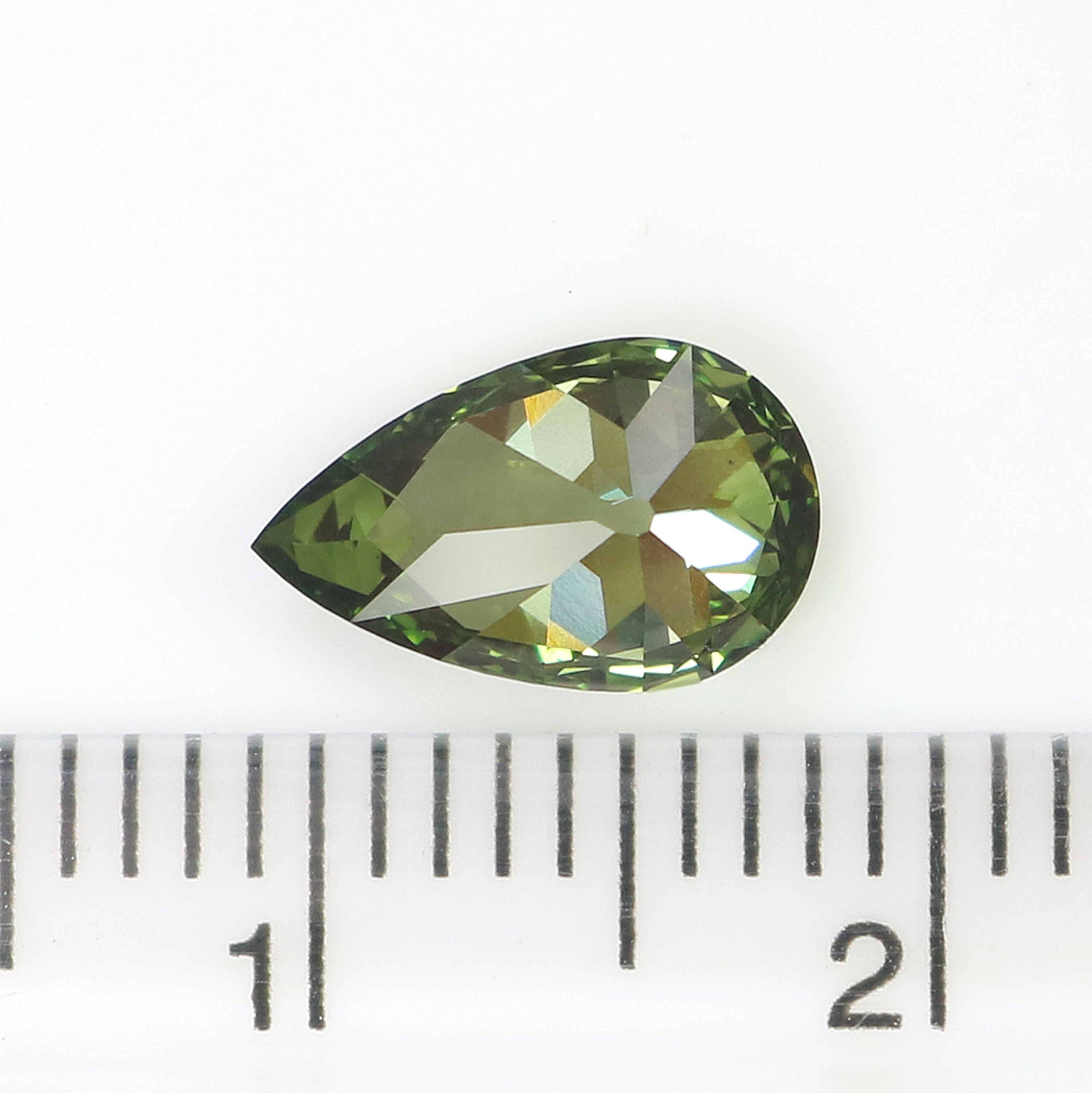 1.10 CT IGI Certified Pear Old European Cut Diamond Fancy Vivid Green Color VS2 Clarity Lab Grown Diamond Lab Created Lab Diamond L3675