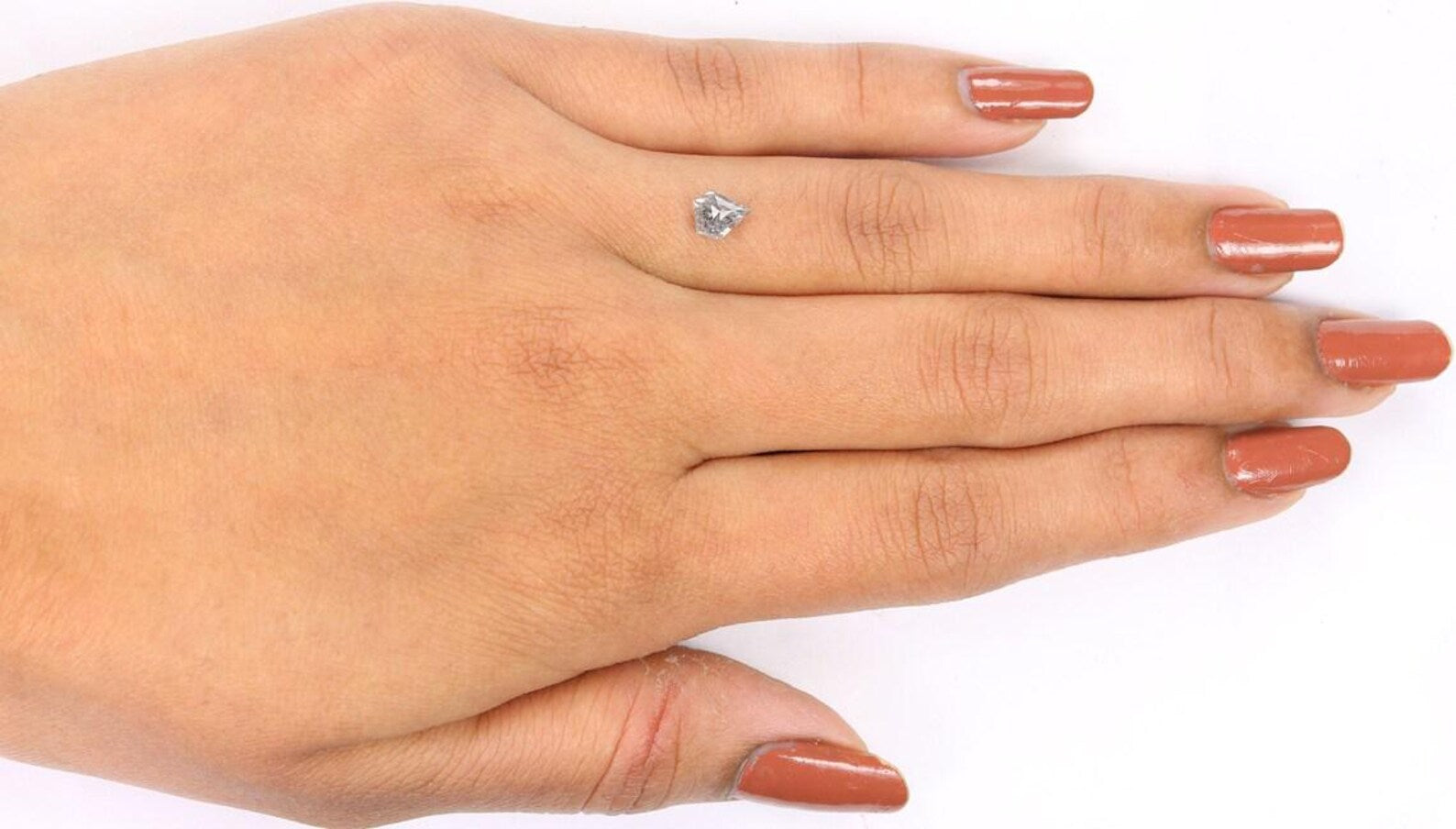 0.64 CT Natural Loose Shield Shape Diamond Salt And Pepper Shield Diamond 5.80 MM Natural Black Gray Color Shield Rose Cut Diamond NQ1672