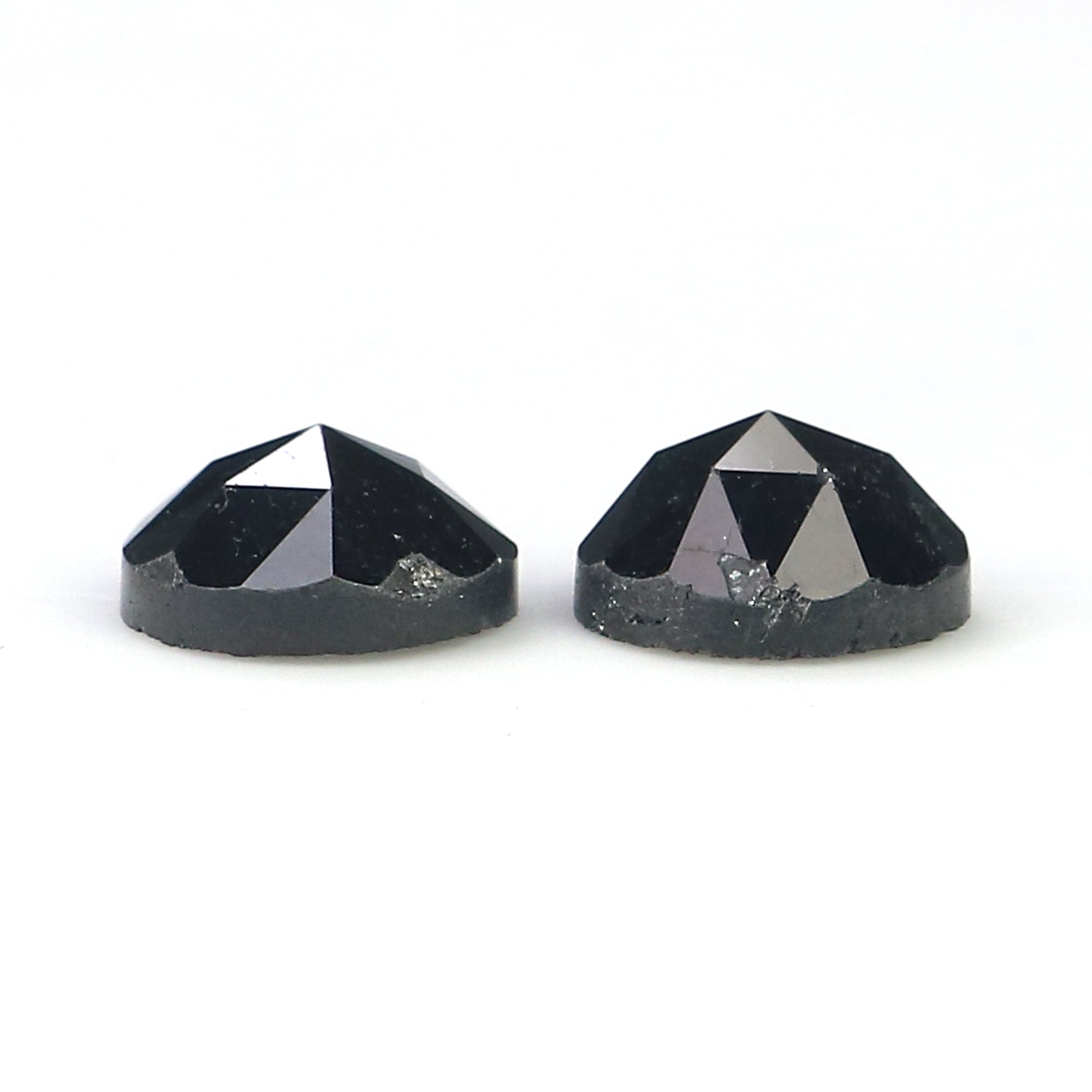 2.79 CT Natural Loose Round Rose Cut Pair Diamond Black Color Round Shape Diamond 6.90 MM Natural Black Color Round Rose Cut Diamond LQ1697
