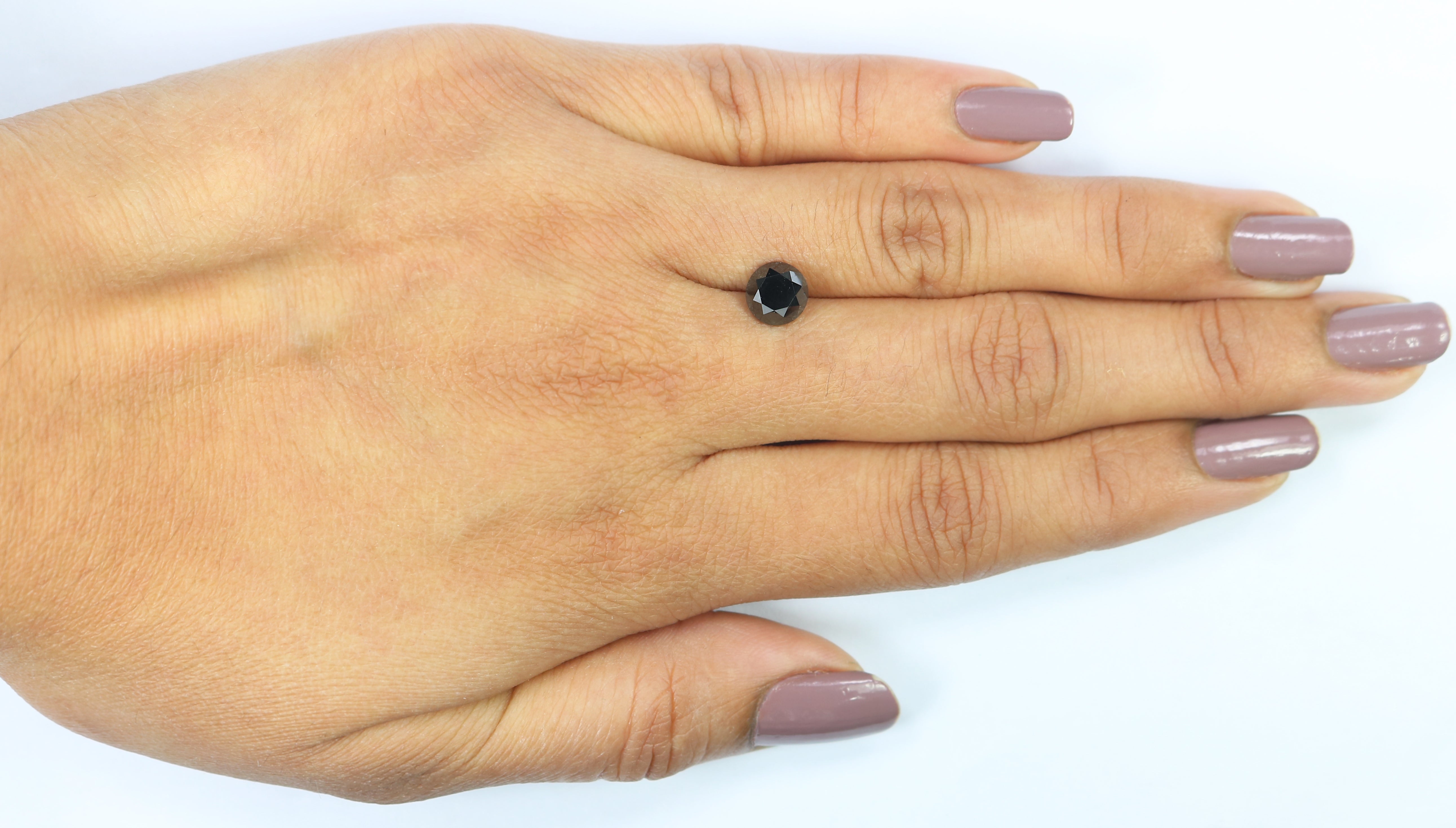 1.45 Ct Natural Loose Round Shape Diamond Black Color Diamond 6.60 MM Natural Loose Diamond Black Color Round Brilliant Cut Diamond LC16