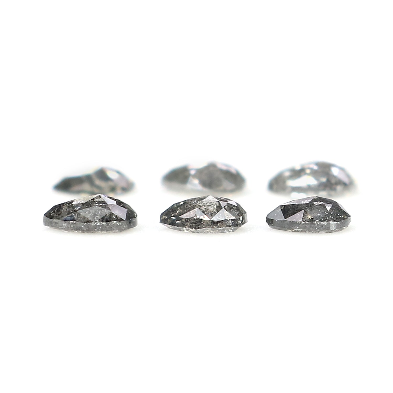 0.83 CT Natural Loose Pear Shape Diamond Salt And Pepper Pear Diamond 3.90 MM Natural Loose Black Grey Color Pear Rose Cut Diamond LQ1251
