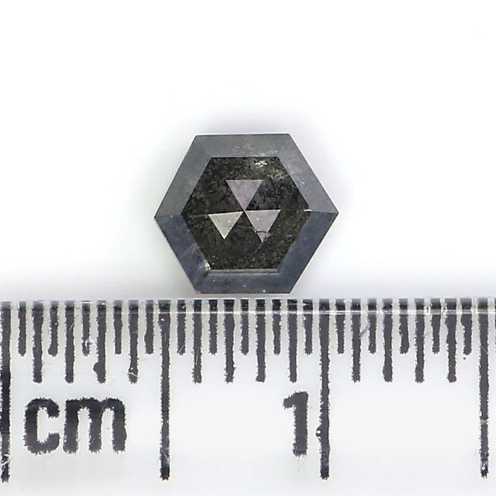 0.63 CT Natural Loose Hexagon Shape Diamond Salt And Pepper Hexagon Diamond 5.80 MM Natural Loose Diamond Hexagon Rose Cut Diamond NQ2464
