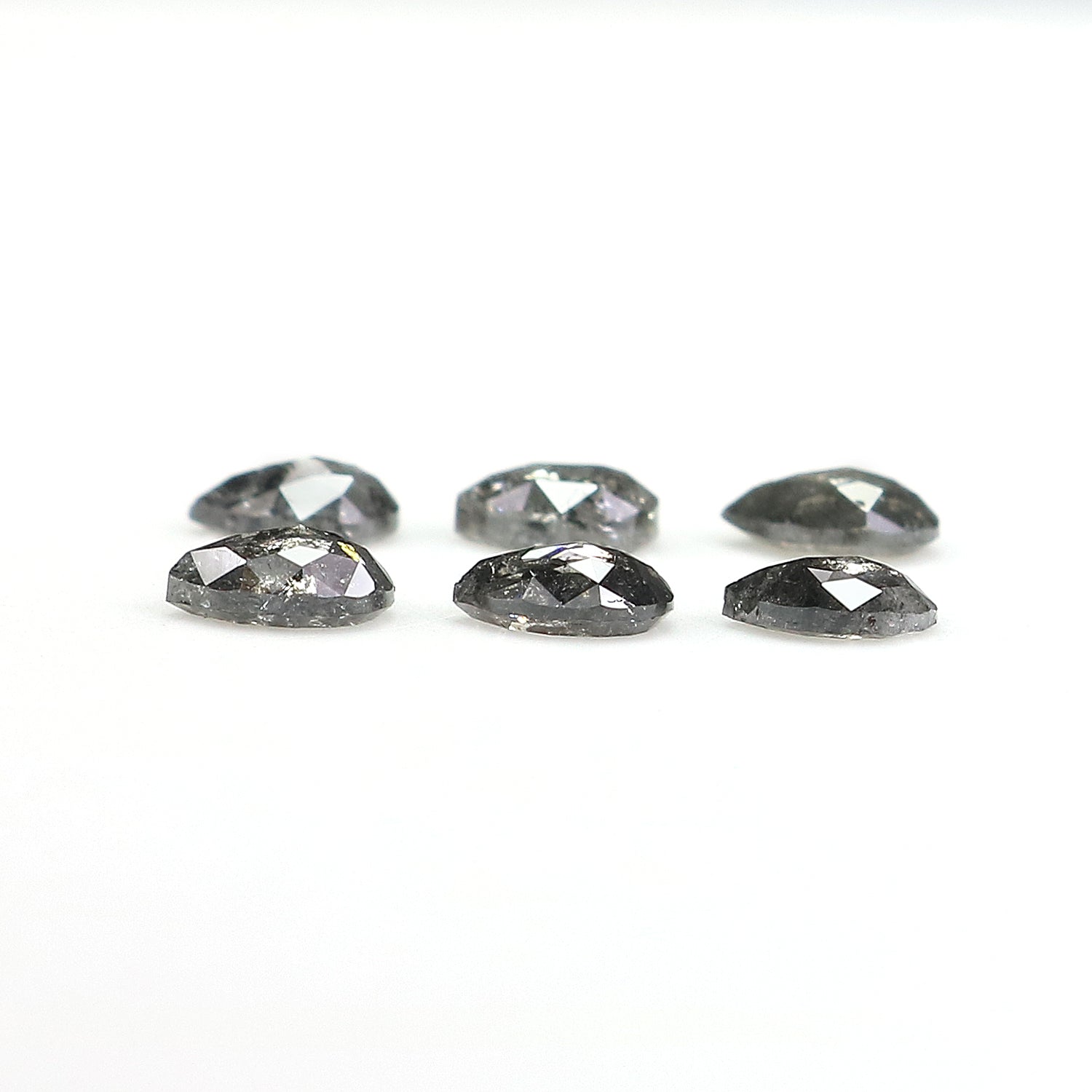 1.01 CT Natural Loose Pear Shape Diamond Salt And Pepper Pear Diamond 4.40 MM Natural Loose Black Grey Color Pear Rose Cut Diamond QL1275