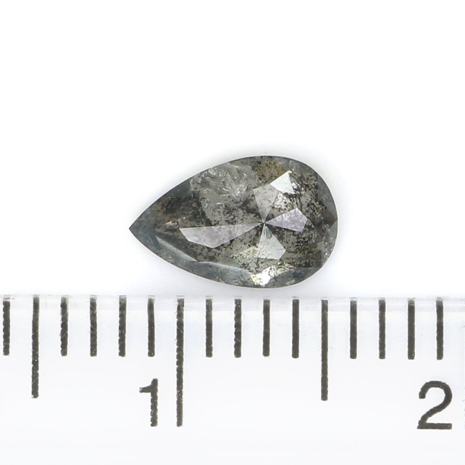 0.70 CT Natural Loose Pear Shape Diamond Salt And Pepper Pear Diamond 7.25 MM Natural Loose Black Grey Color Pear Rose Cut Diamond N2625