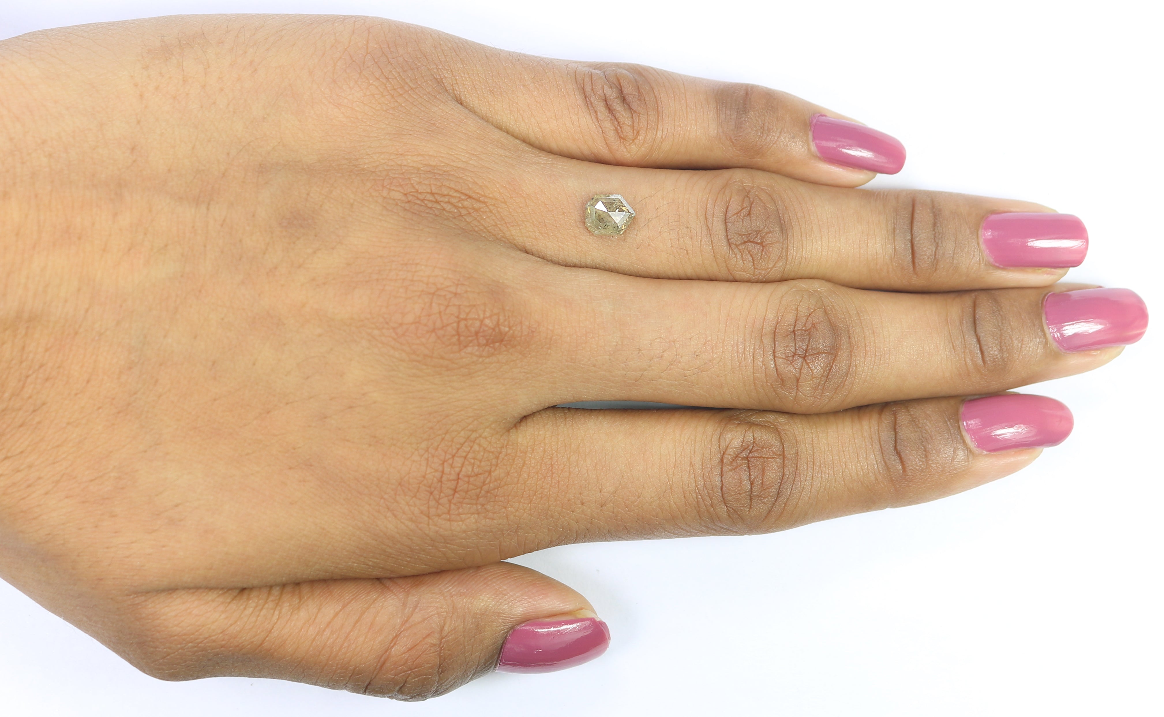 Natural Pentagon Green Diamond 0.80 CT Loose Rose Cut Green Stone 6.55 MM Rustic Diamond Pentagon Diamond For Custom Engagement Ring L3624