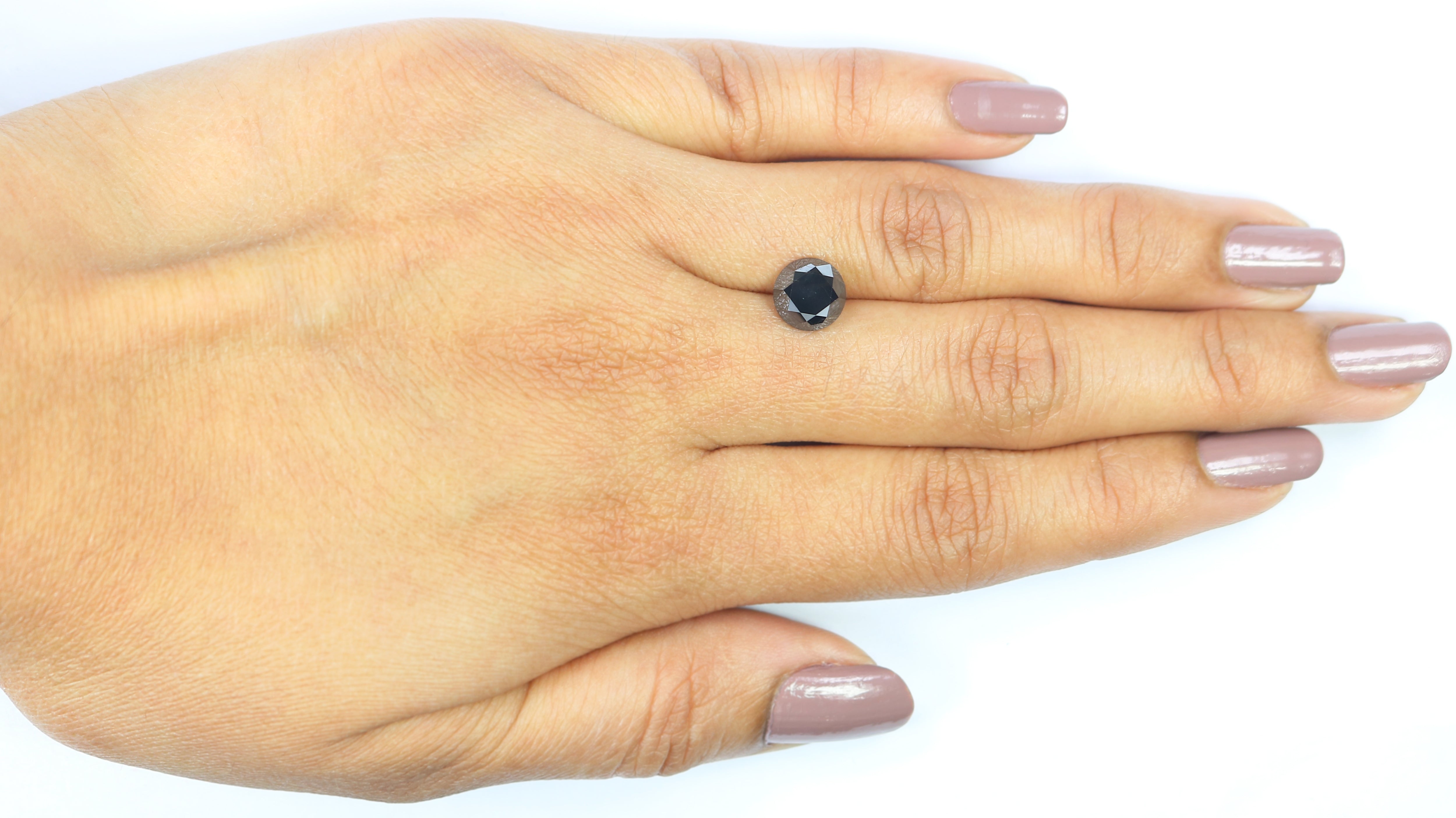 2.13 Ct Natural Loose Round Diamond Black Color Round Diamond 7.55 MM Natural Loose Diamond Black Color Round Brilliant Cut Diamond LC08