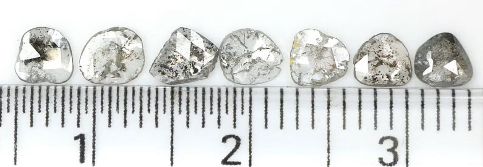 0.84 CT Natural Loose Slice Shape Diamond Salt And Pepper Slice Cut Diamond 3.65 MM Black Grey Color Slice Shape Rose Cut Diamond NQ1646