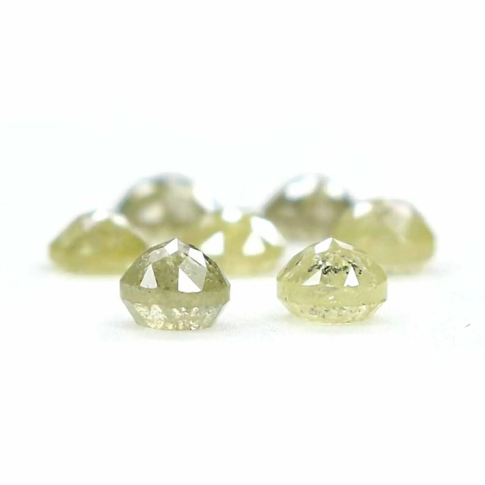 1.55 CT Natural Loose Round Shape Diamond Green Color Round Cut Diamond 3.30 MM Natural Diamond Yellow Color Round Rose Cut Diamond NQ605