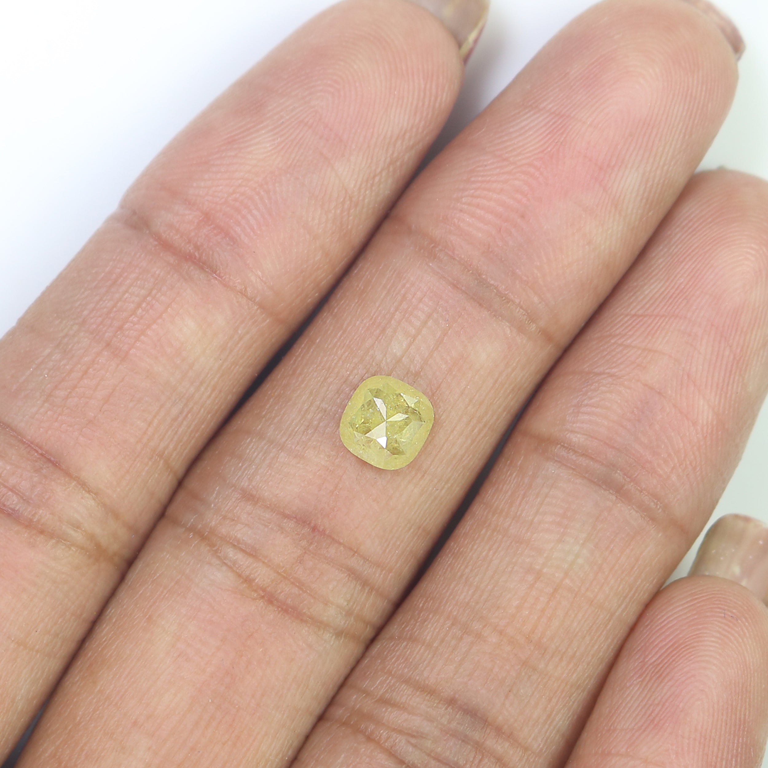 0.81 CT Natural Loose Cushion Shape Diamond Yellow Color Cushion Cut Diamond 5.65 MM Natural Yellow Diamond Cushion Rose Cut Diamond QL9098