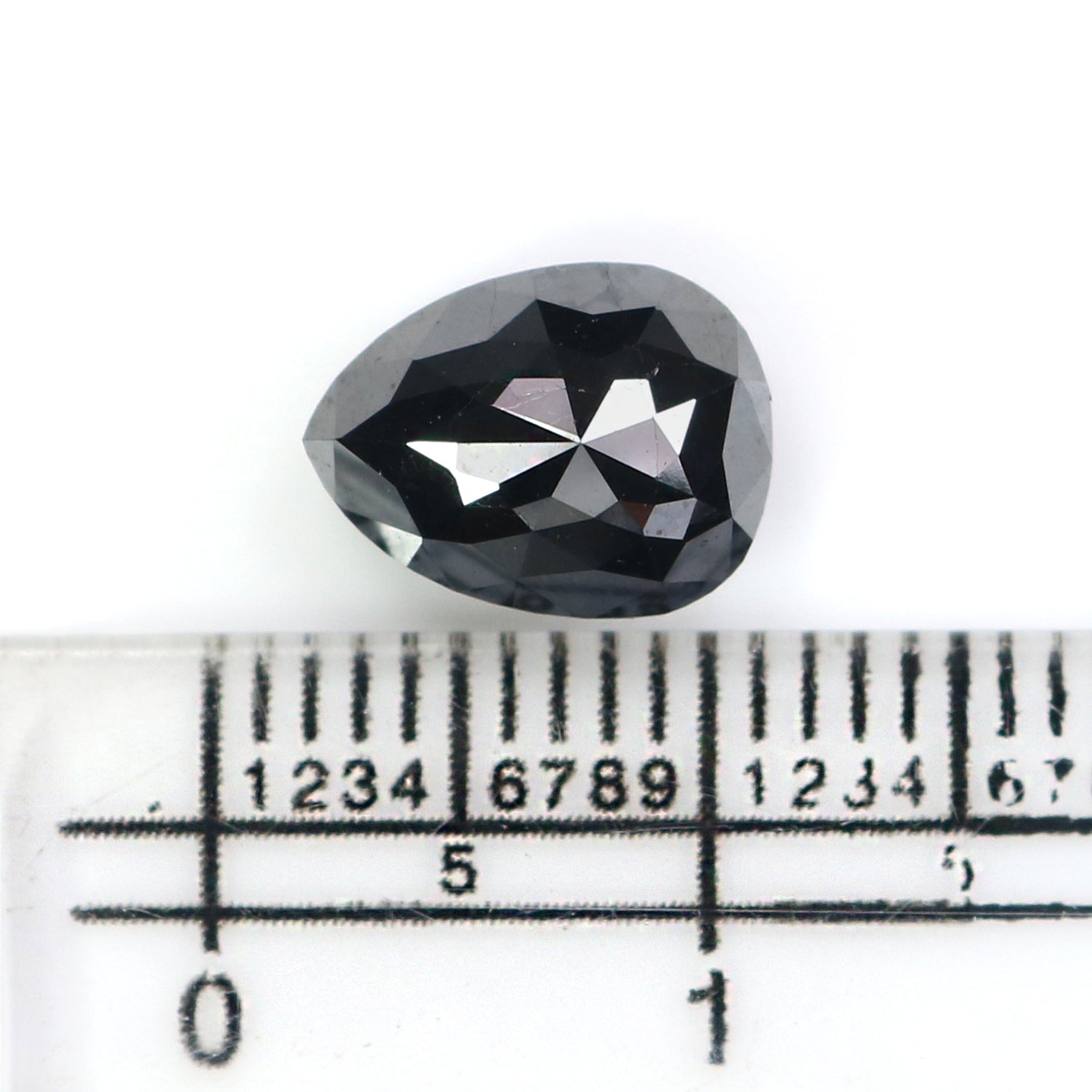 3.03 CT Natural Loose Pear Shape Diamond Black Color Pear Shape Diamond 9.45 MM Natural Loose Diamond Black Pear Rose Cut Diamond LQ2905