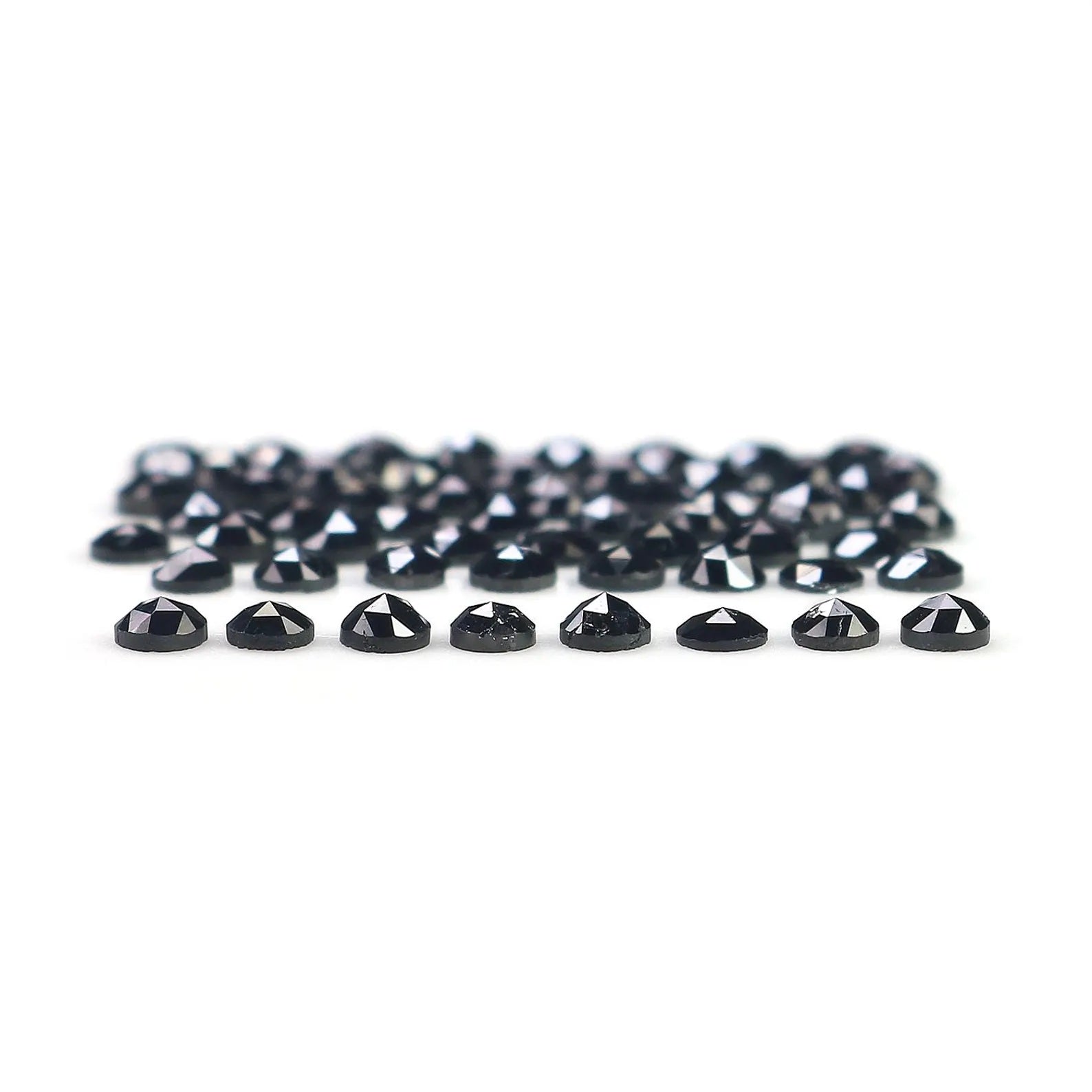 3.15 CT Natural Loose Round Shape Diamond Black Color Round Diamond 2.30 MM Natural Loose Diamond Black Color Round Rose Cut Diamond NQ1779