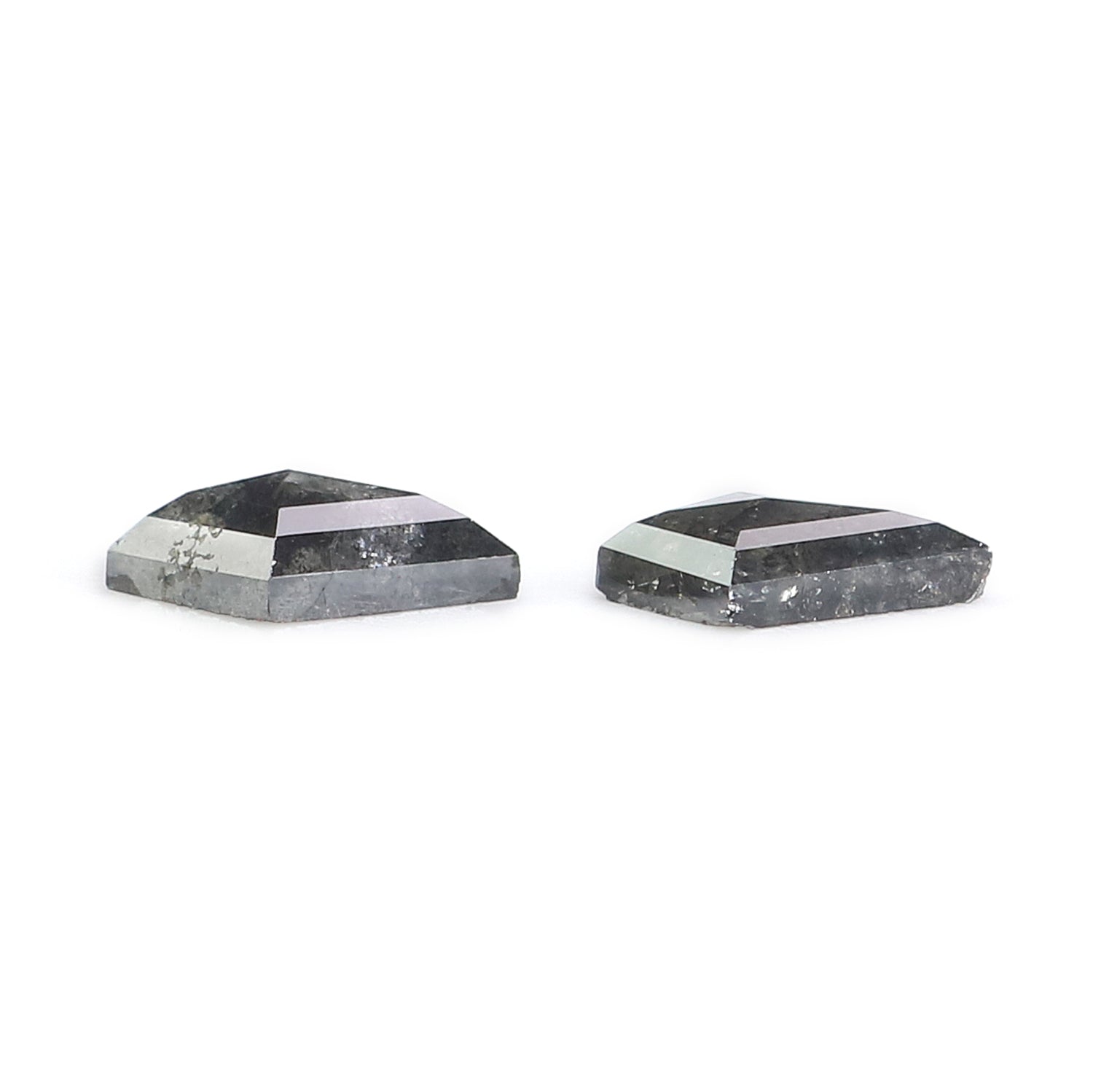 1.31 CT Natural Loose Kite Cut Pair Diamond Salt And Pepper Kite Diamond 8.15 MM Natural Loose Black Grey Color Kite Rose Cut Diamond L3444