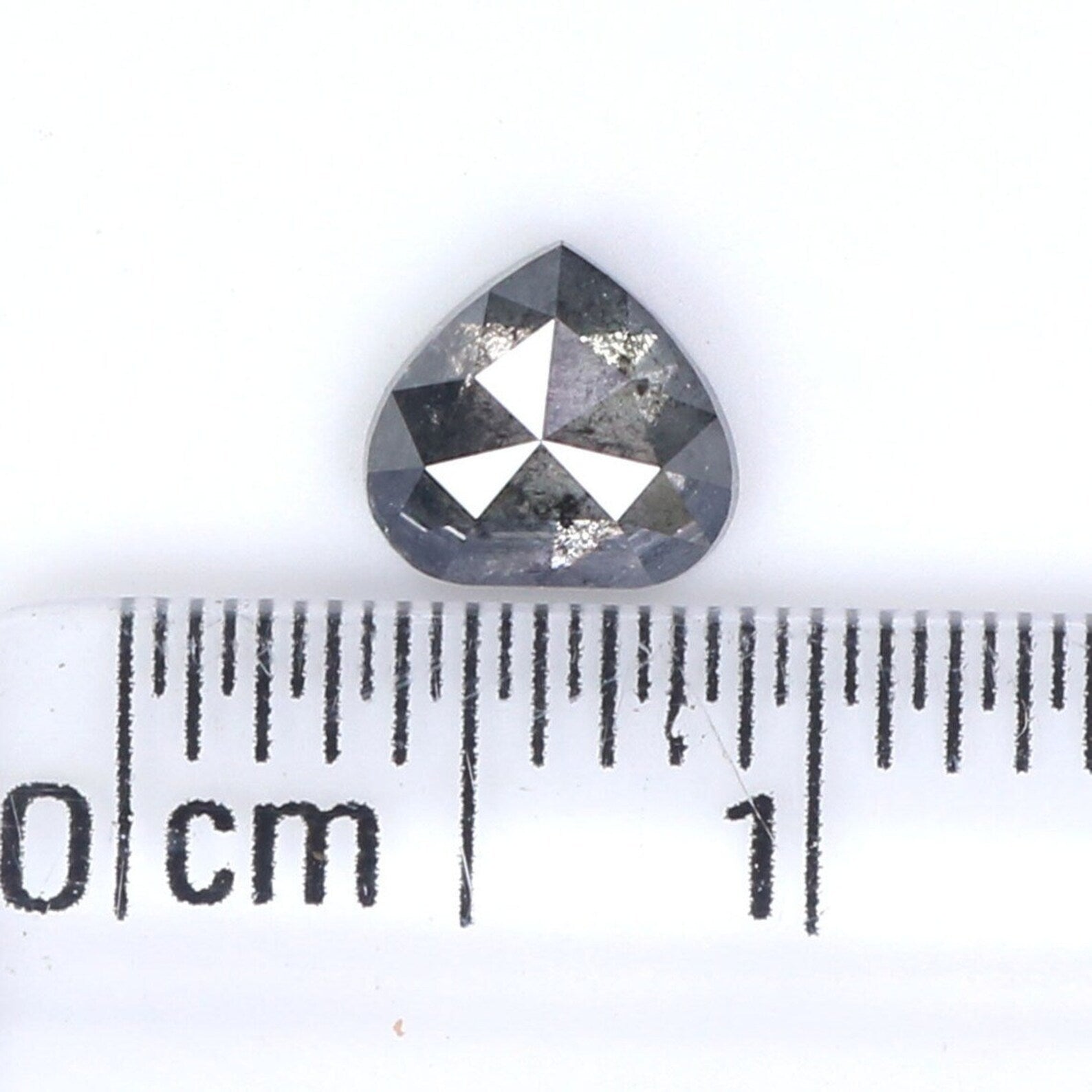 0.57 CT Natural Loose Heart Shape Diamond Salt And Pepper Heart Diamond Diamond 5.40 MM Black Grey Color Heart Shape Rose Cut Diamond NQ9458