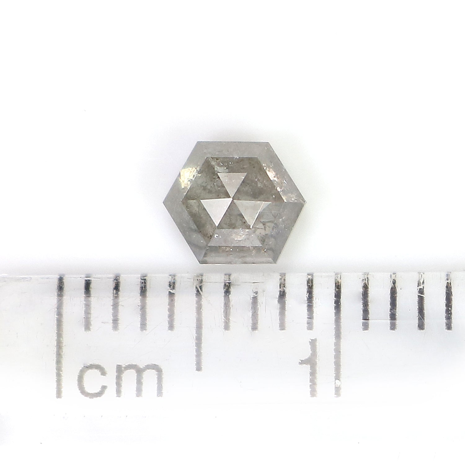 0.57 Ct Natural Loose Hexagon Shape Diamond Grey Color Hexagon Shape Diamond 4.70 MM Natural Loose Diamond Hexagon Rose Cut Diamond QL7965