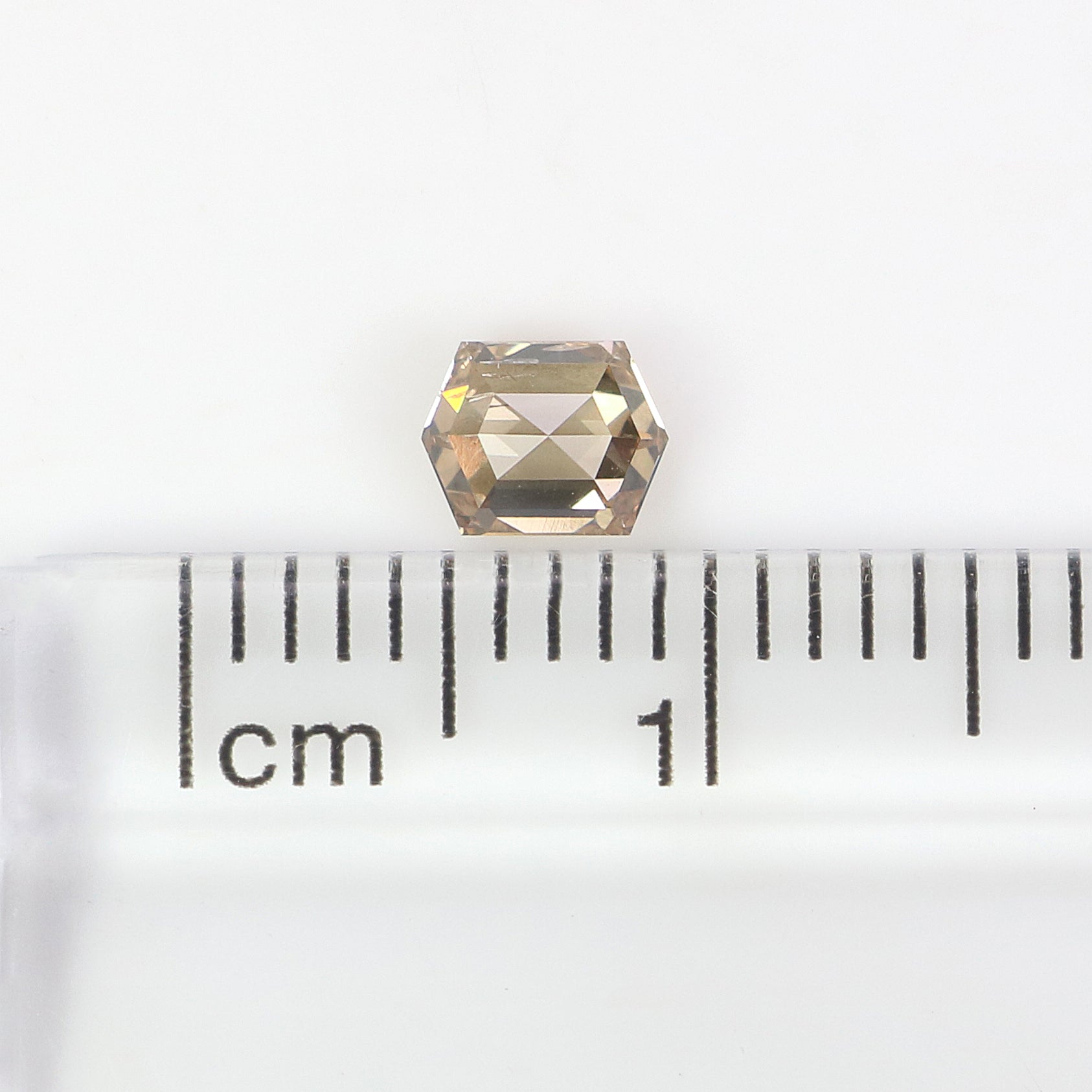 0.37 CT Natural Loose Hexagon Shape Diamond Brown Color Hexagon Cut Diamond 4.70 MM Natural Loose Brown Color Hexagon Rose Cut Diamond LQ717