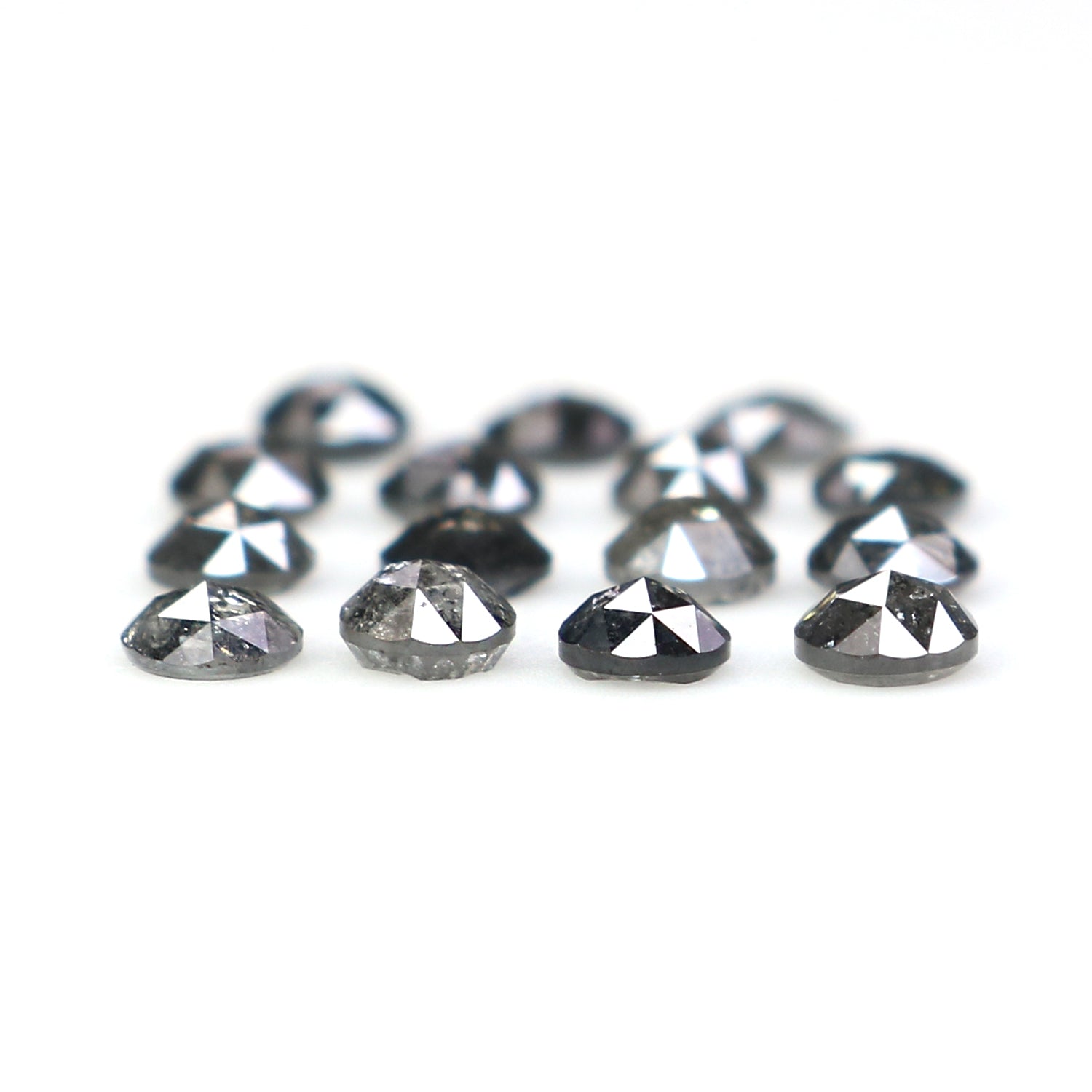 1.03 Ct Natural Loose Round Cut Diamond Salt And Pepper Diamond 2.45 MM Natural Loose Diamond Black Grey Color Round Rose Cut Diamond KQ2669