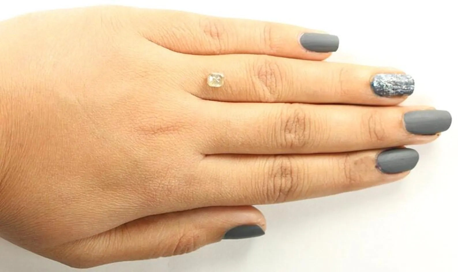 0.71 Ct Natural Loose Emerald Shape Diamond Grey Yellow Color Emerald Diamond 5.40 MM Natural Loose Diamond Emerald Rose Cut Diamond NQ447