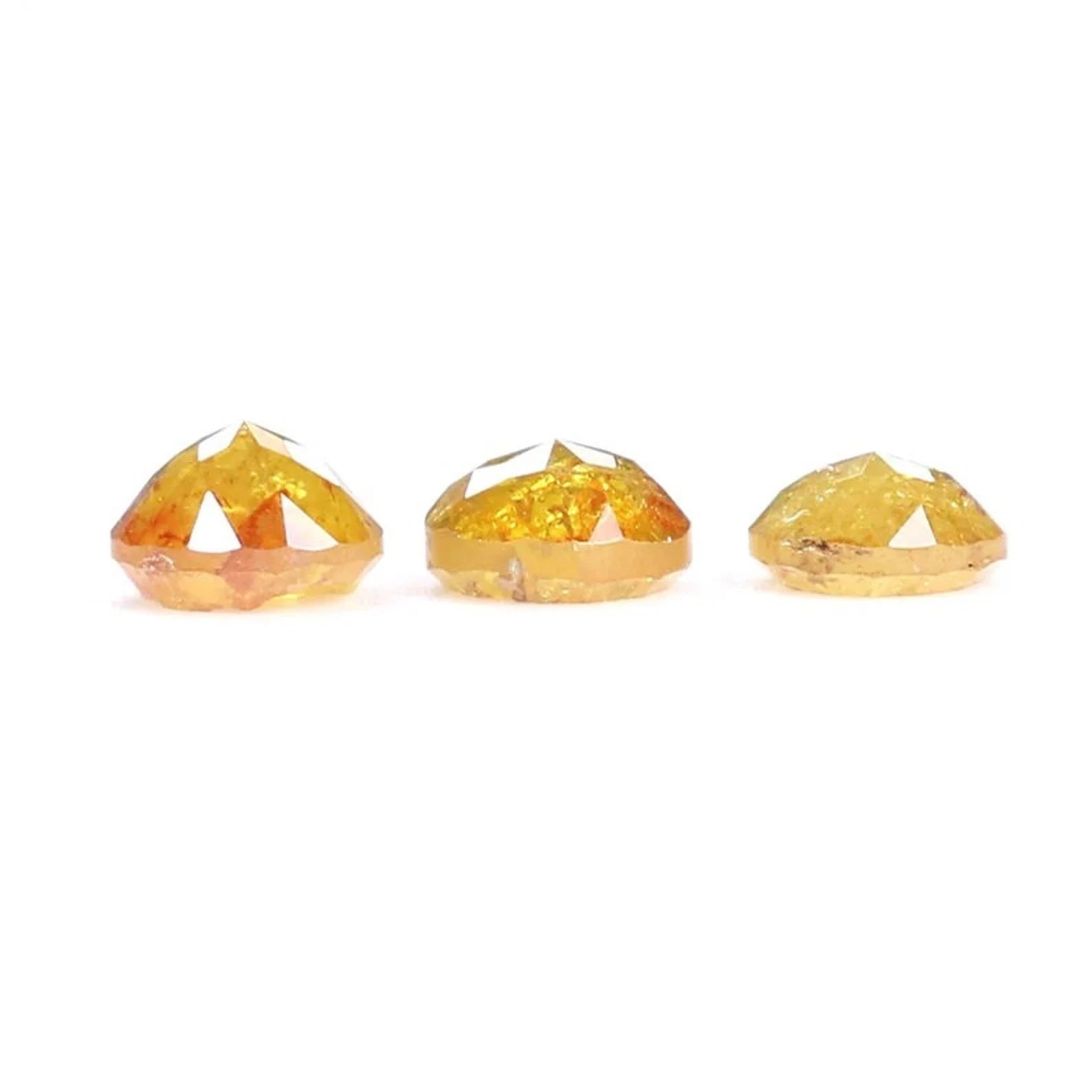 1.13 CT Natural Loose Round Shape Diamond Yellow Color Round Cut Diamond 4.10 MM Natural Loose Yellow Color Round Rose Cut Diamond NQ1441