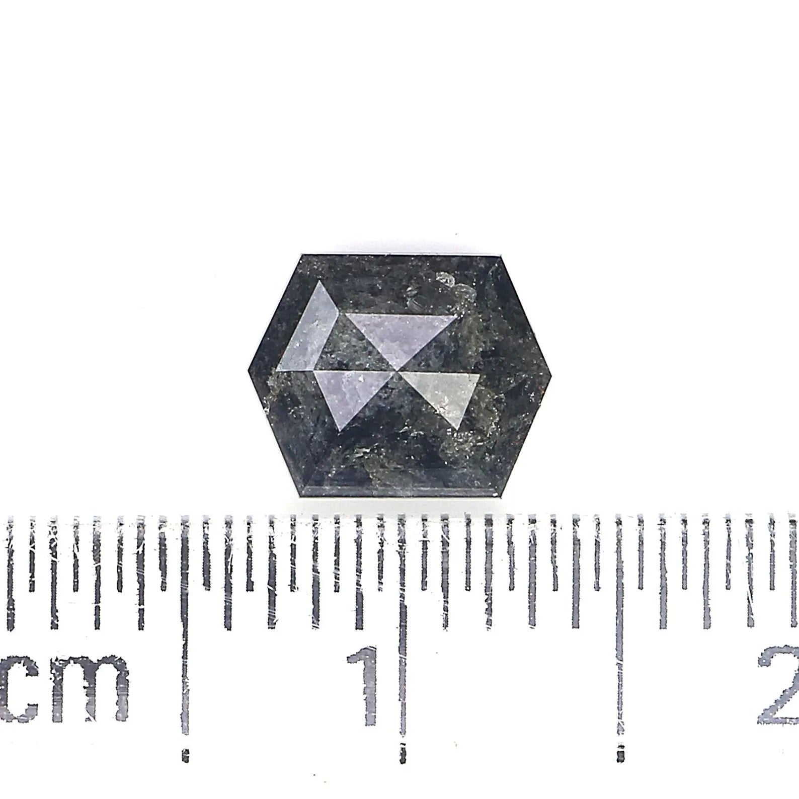 1.09 CT Natural Loose Hexagon Shape Diamond Black Color Hexagon Cut Diamond 7.05 MM Natural Diamond Black Hexagon Rose Cut Diamond QN1091