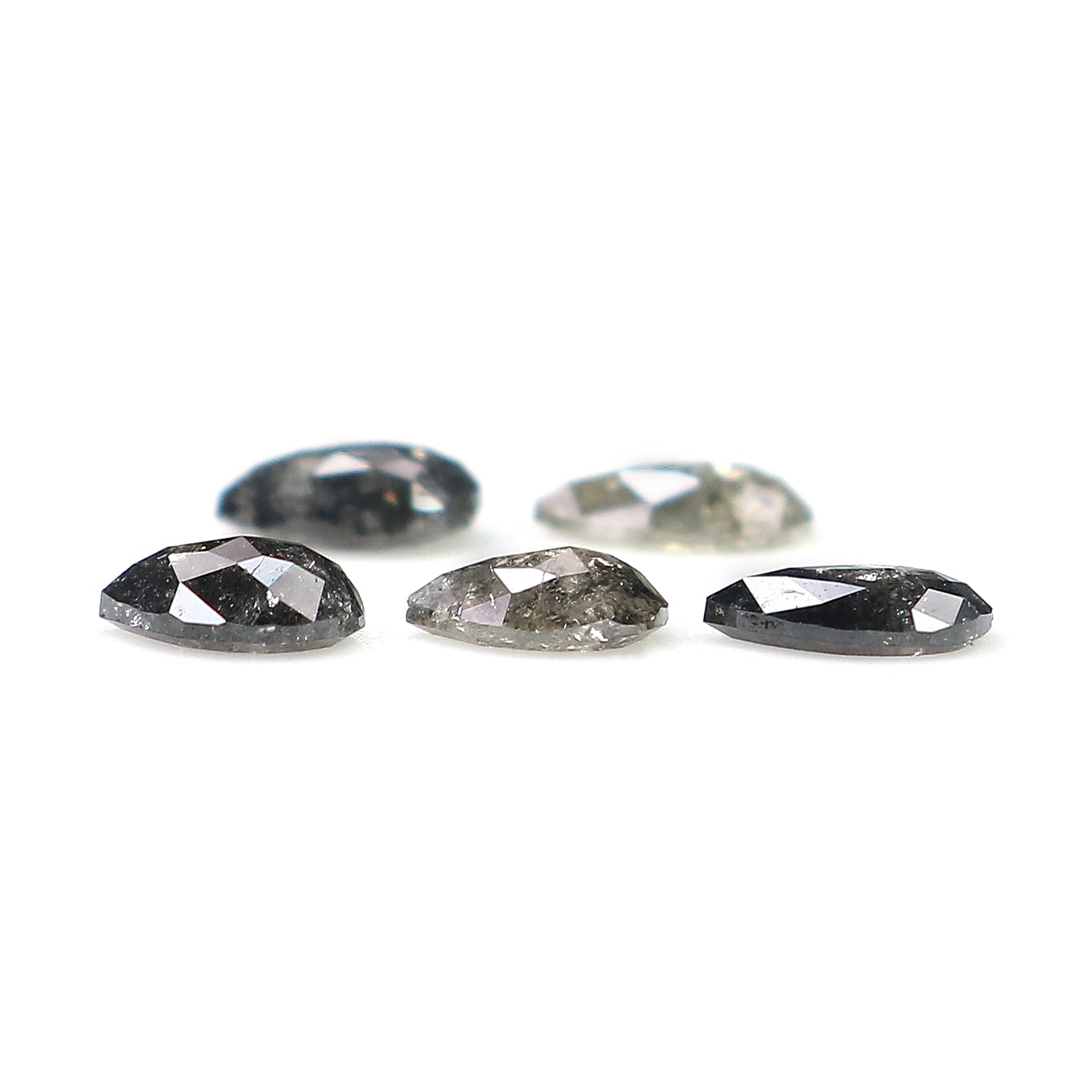 0.59 CT Natural Loose Pear Shape Diamond Salt And Pepper Pear Diamond 4.30 MM Natural Loose Black Grey Color Pear Rose Cut Diamond LQ2789