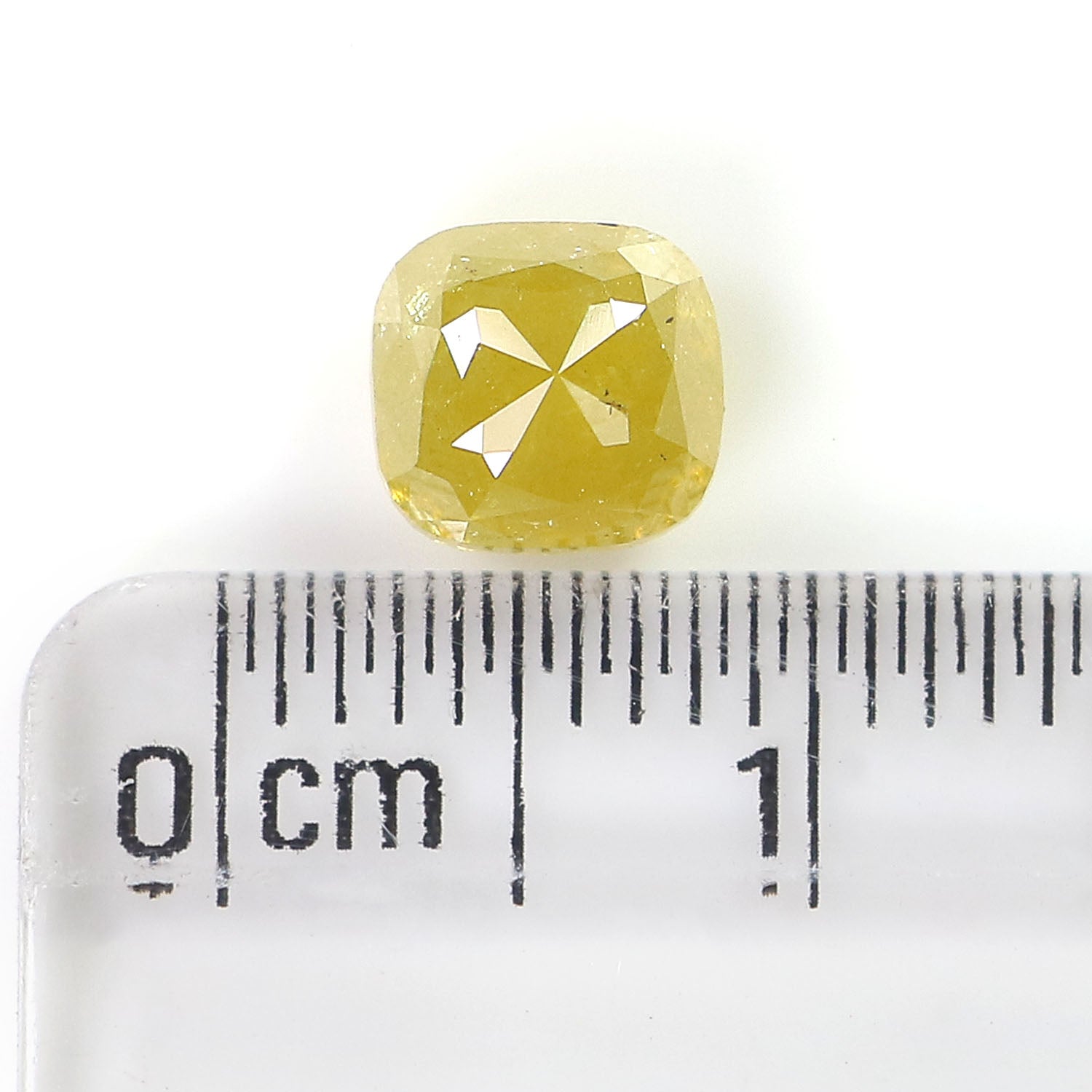 1.35 CT Natural Loose Cushion Shape Diamond Yellow Color Cushion Cut Diamond 5.95 MM Natural Yellow Color Cushion Rose Cut Diamond LQ2146